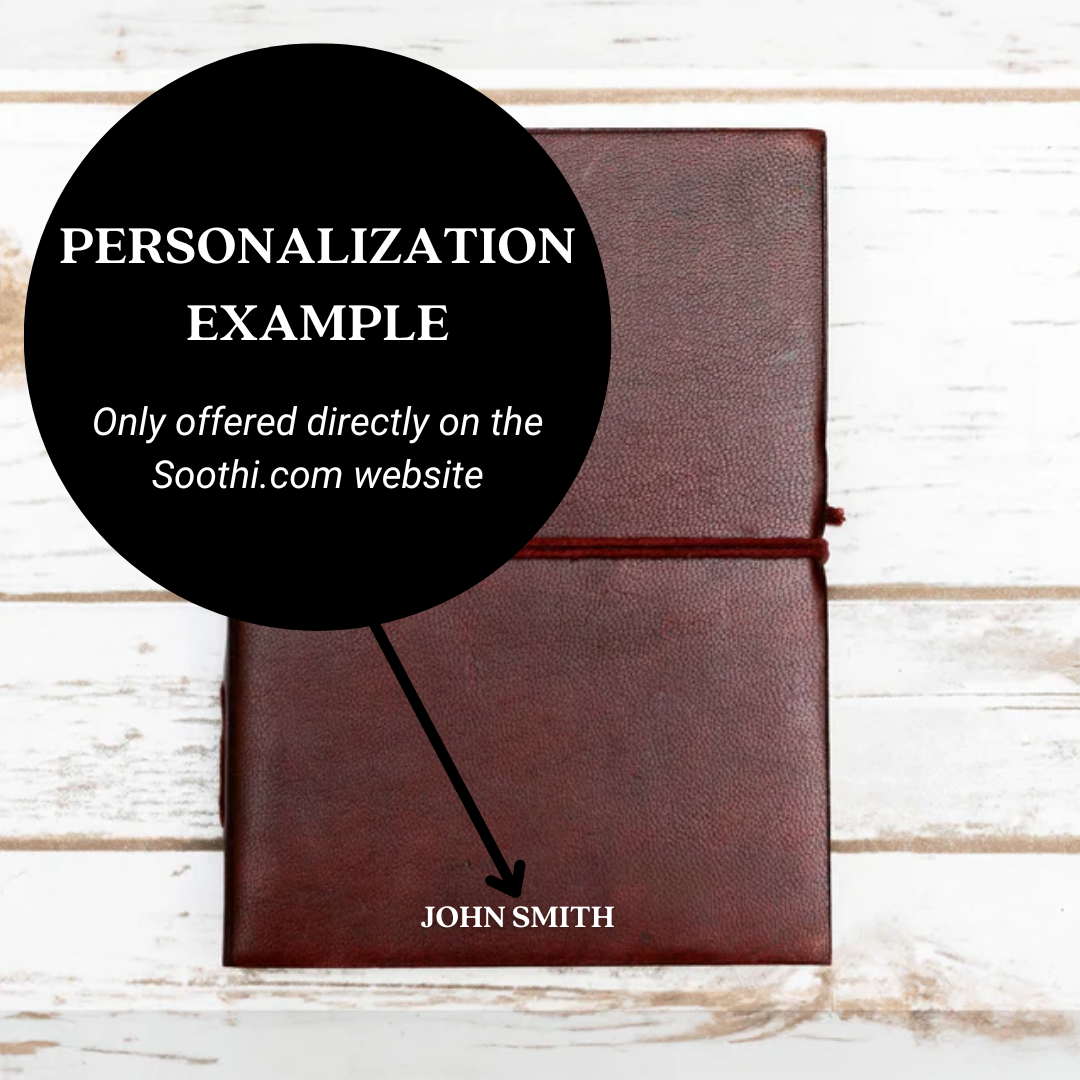 Rustic Dark Brown 5x7 Leather Journal - Unlined & Tree-Free Paper | Journal | Wiccan Center