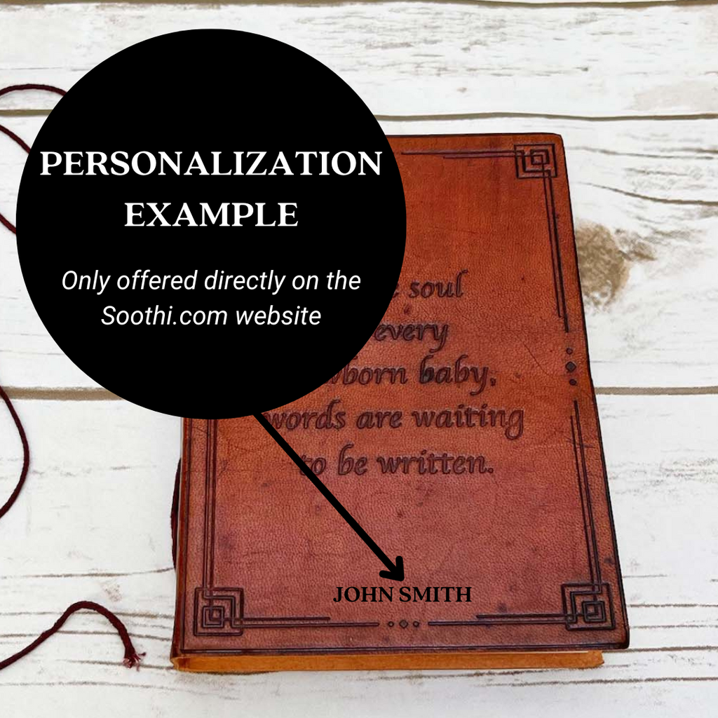 Newborn Baby Leather Journal - "Words Are Waiting To Be Written" Quote | Journal | Wiccan Center