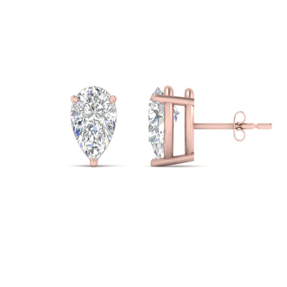 Diamond Pear Cut 3 Prong Earring