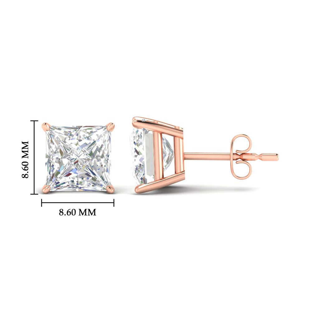 Princess Cut Diamond Solitaire Stud Earrings [IGI Certified]