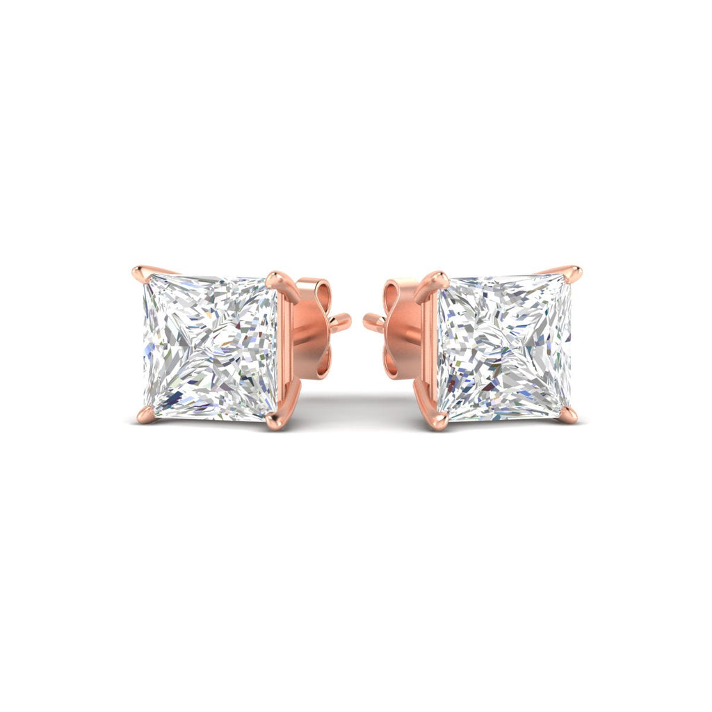 Princess Cut Diamond Solitaire Stud Earrings [IGI Certified]