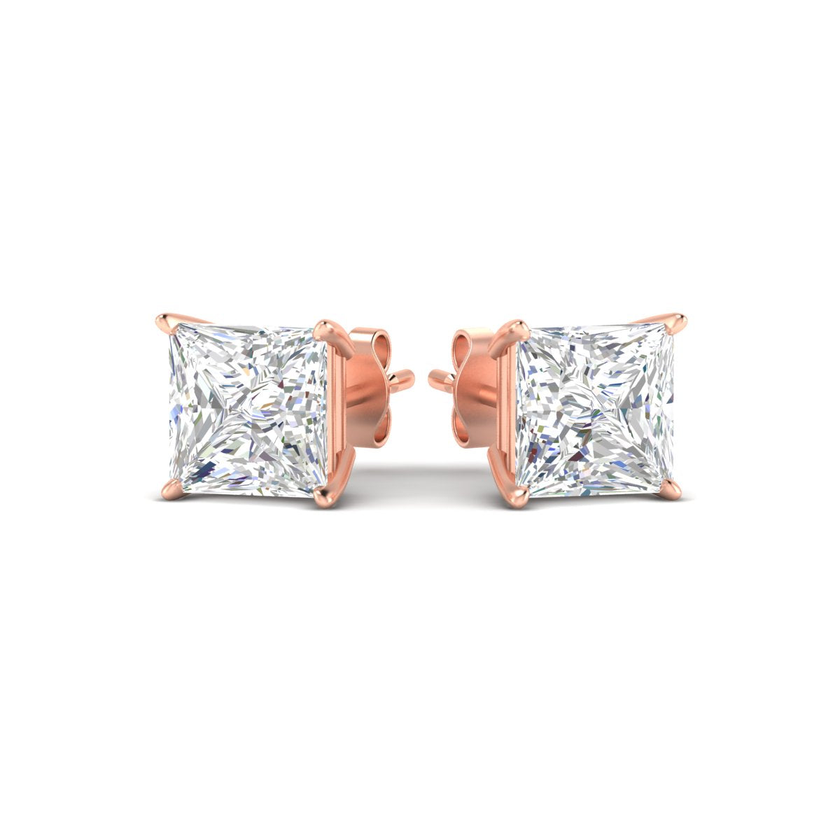Princess Cut Diamond Solitaire Stud Earrings [IGI Certified]
