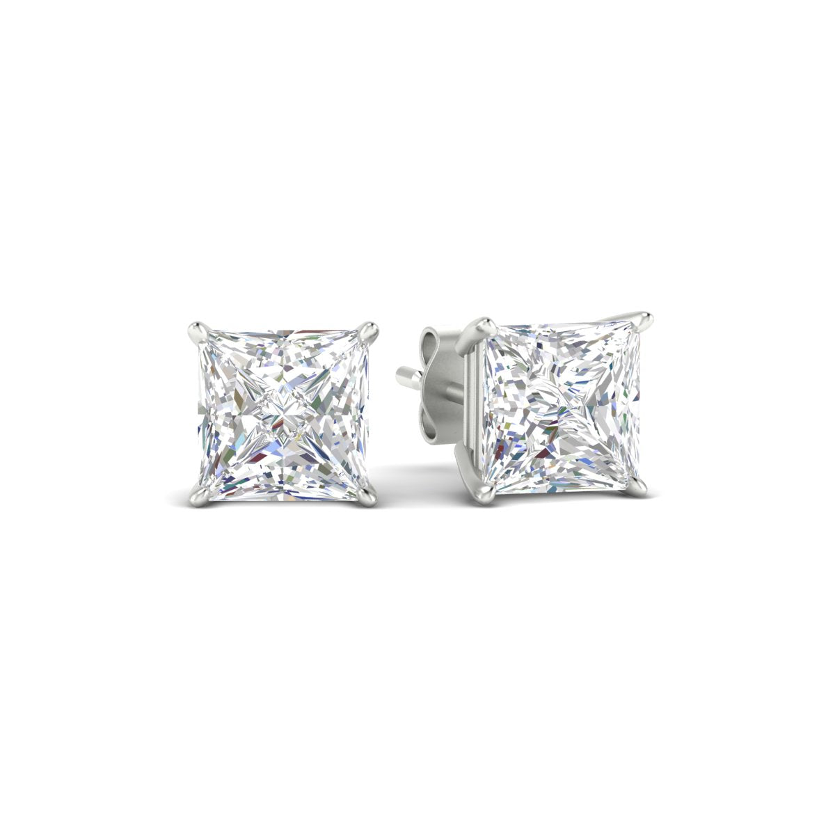 Princess Cut Diamond Solitaire Stud Earrings [IGI Certified]