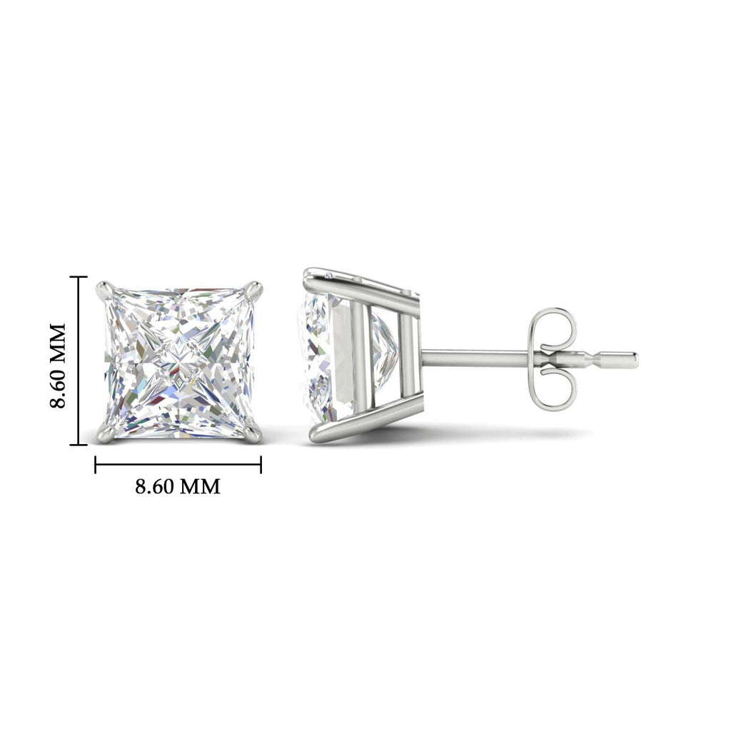 Princess Cut Diamond Solitaire Stud Earrings [IGI Certified]