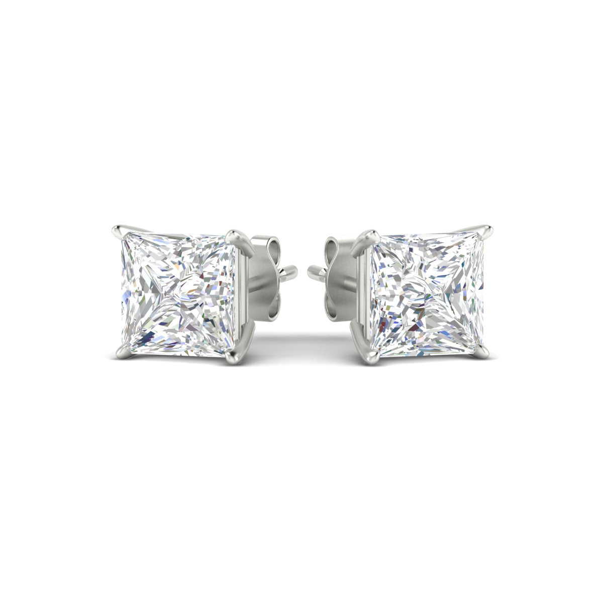 Princess Cut Diamond Solitaire Stud Earrings [IGI Certified]