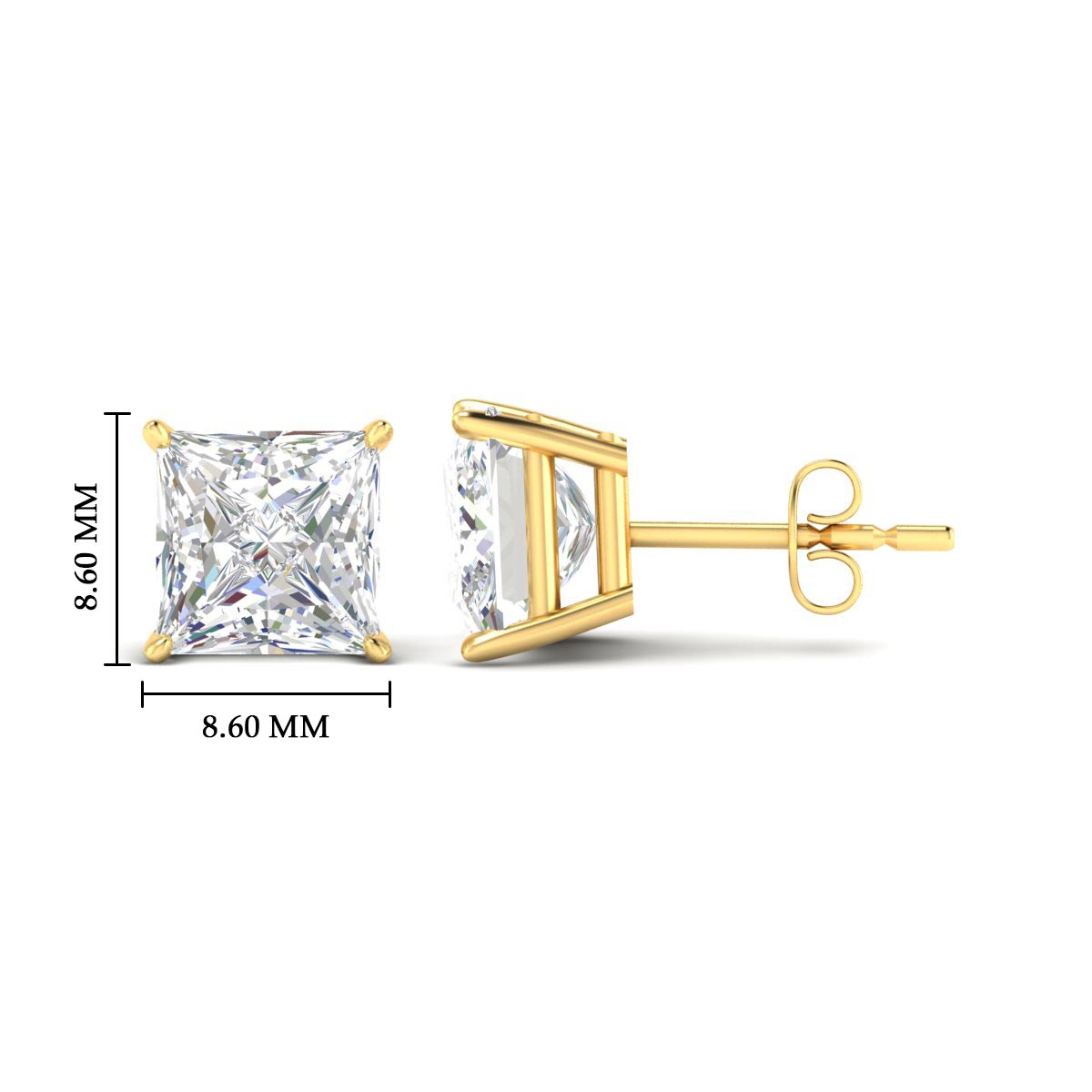 Princess Cut Diamond Solitaire Stud Earrings [IGI Certified]