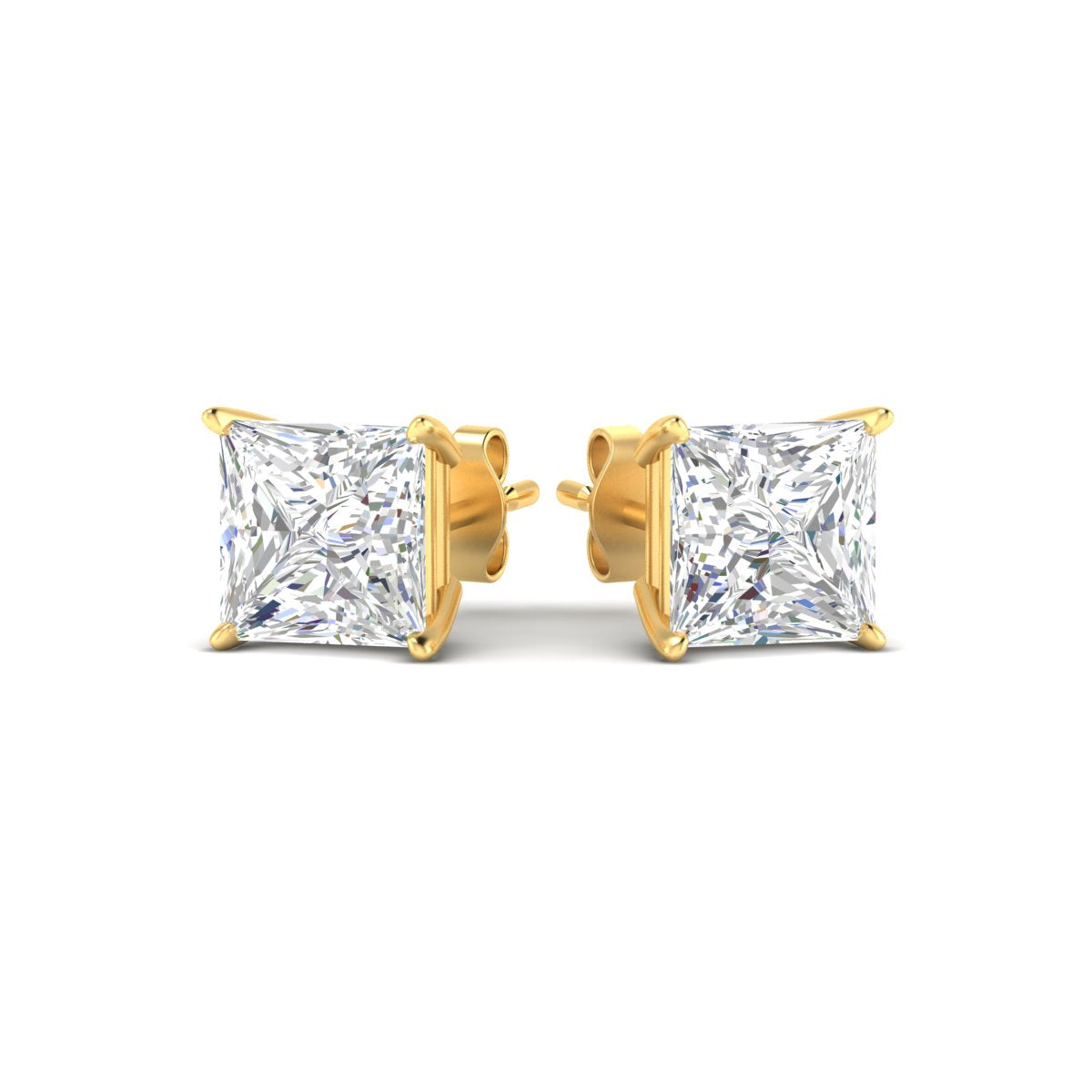 Princess Cut Diamond Solitaire Stud Earrings [IGI Certified]