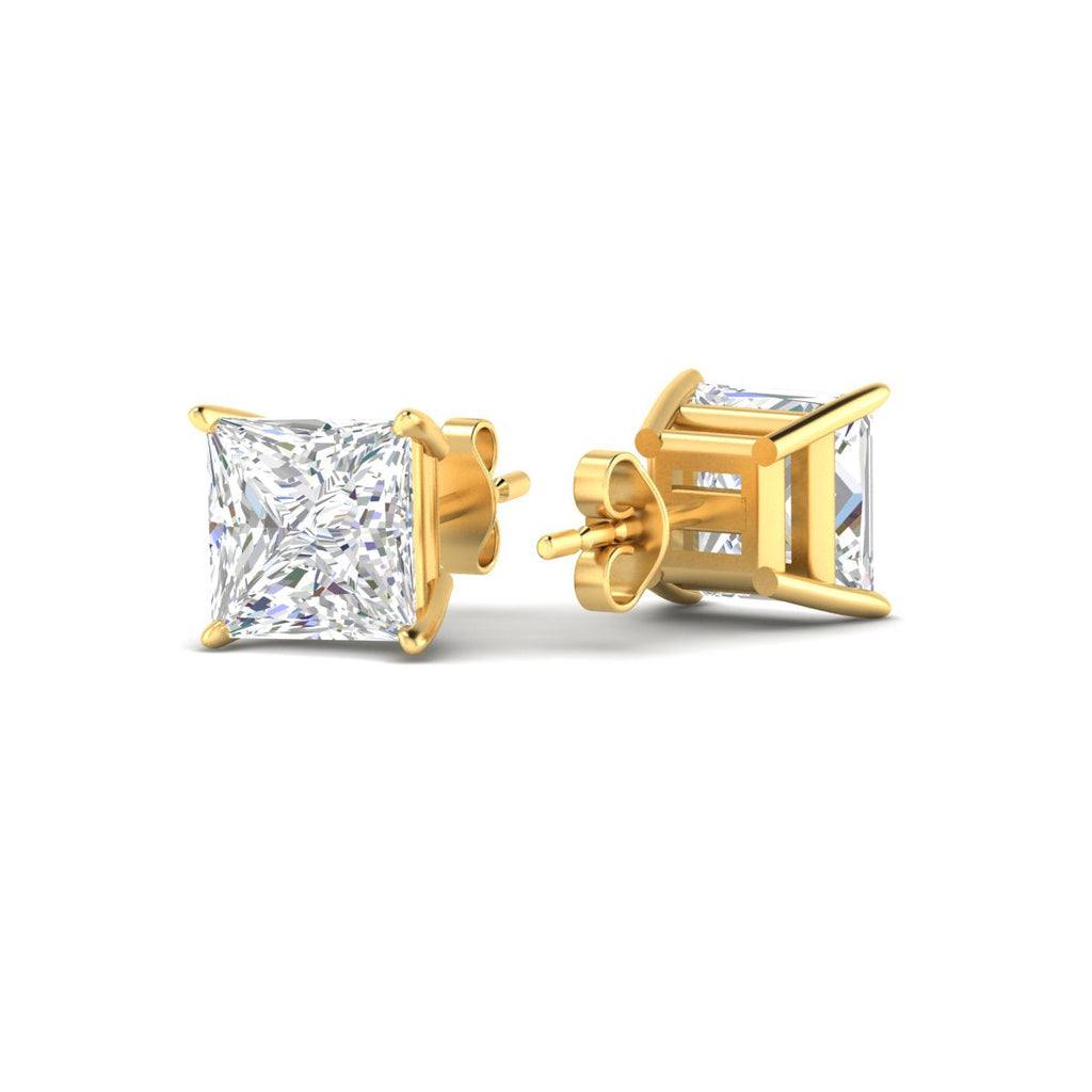 Princess Cut Diamond Solitaire Stud Earrings [IGI Certified]