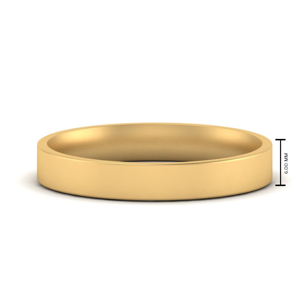 Comfort Fit Flat 4 mm Mens Wedding Band