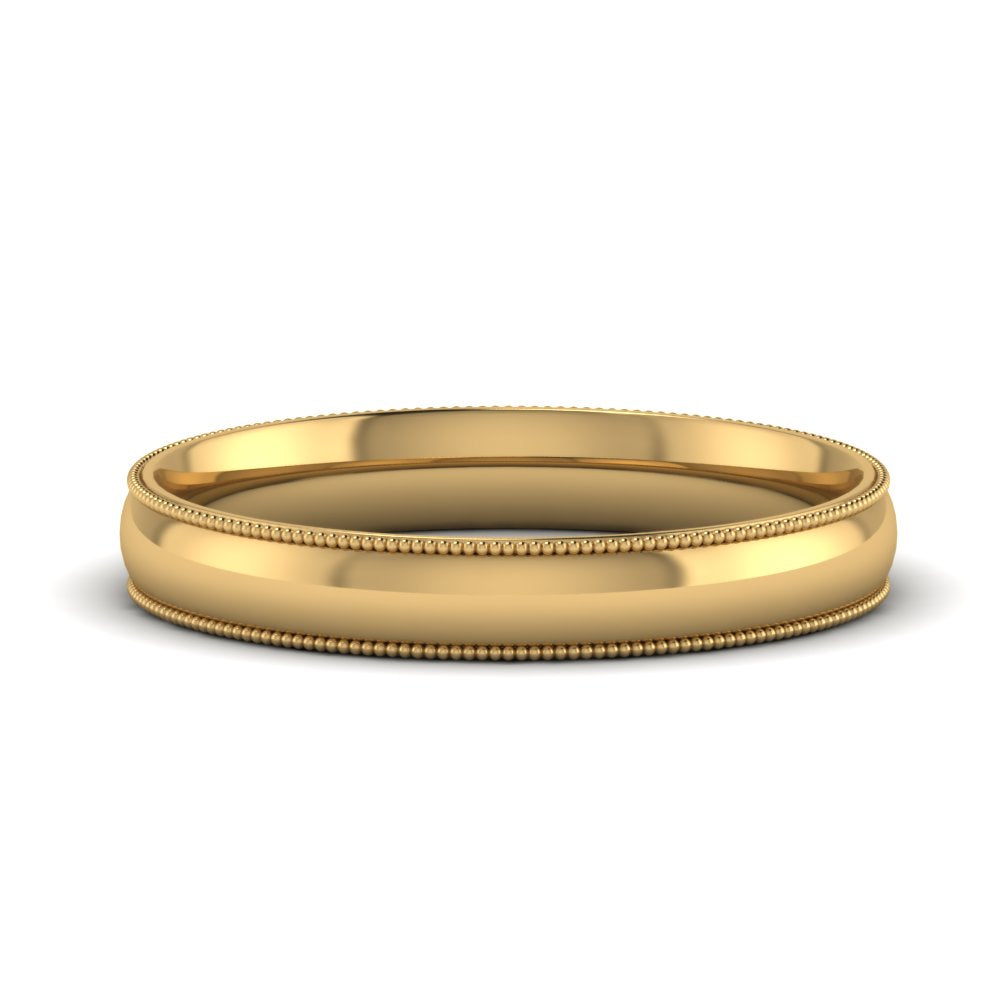 4 mm Comfort Fit Wedding Band Milgrain Edge