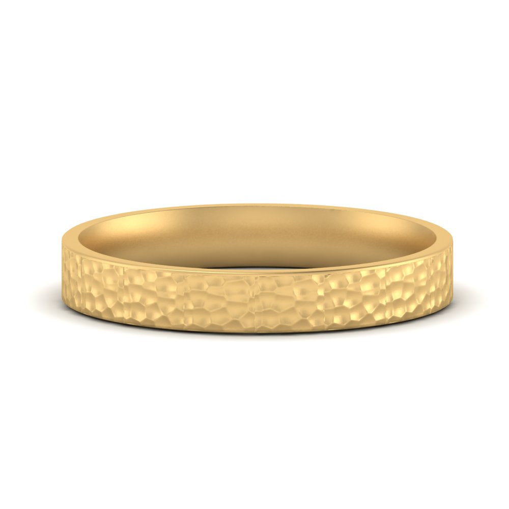 Hammered Wedding Band Comfort Fit 5 mm