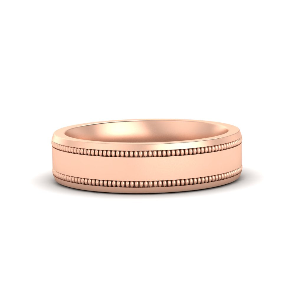 5 mm Mens Band Double Milgrain