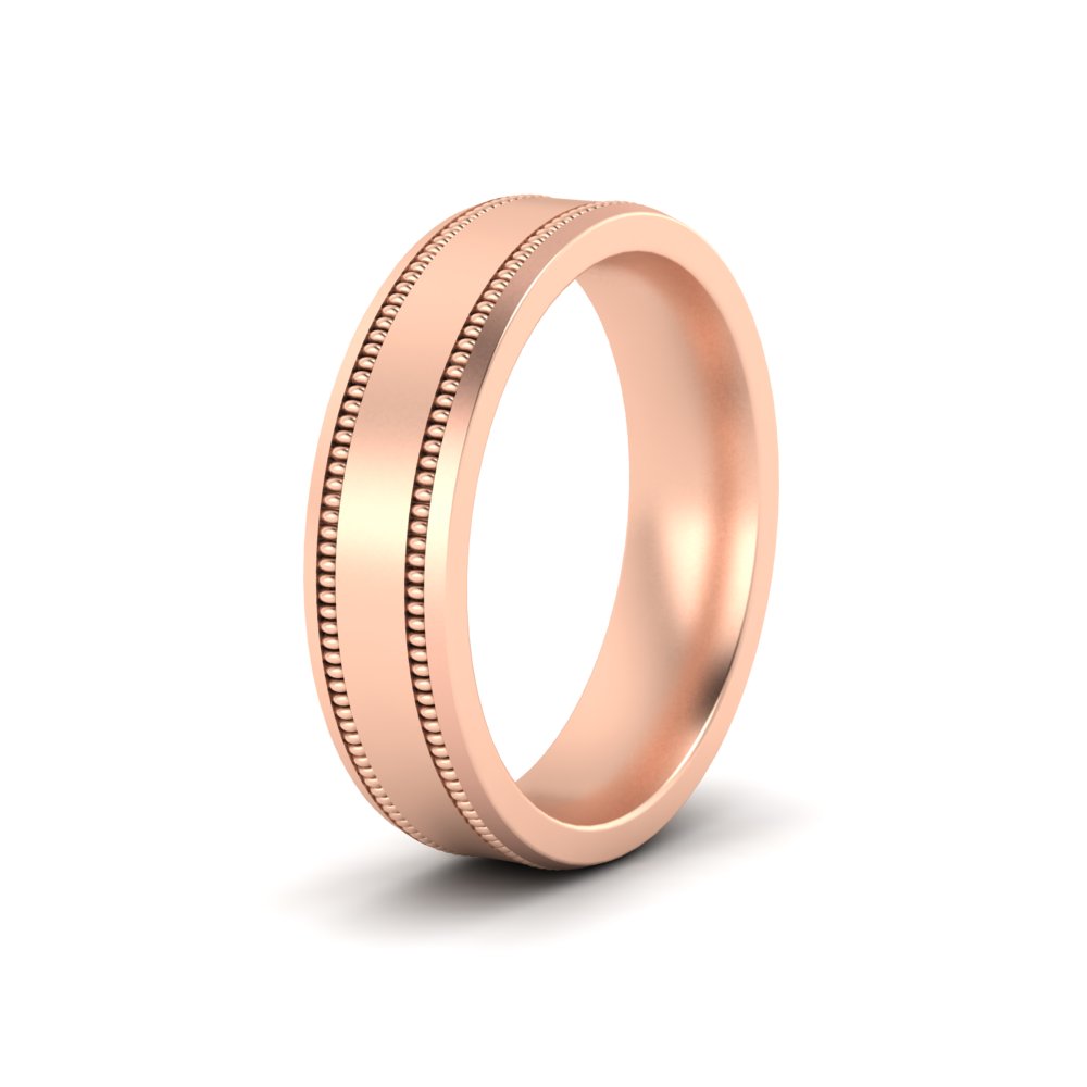 5 mm Mens Band Double Milgrain