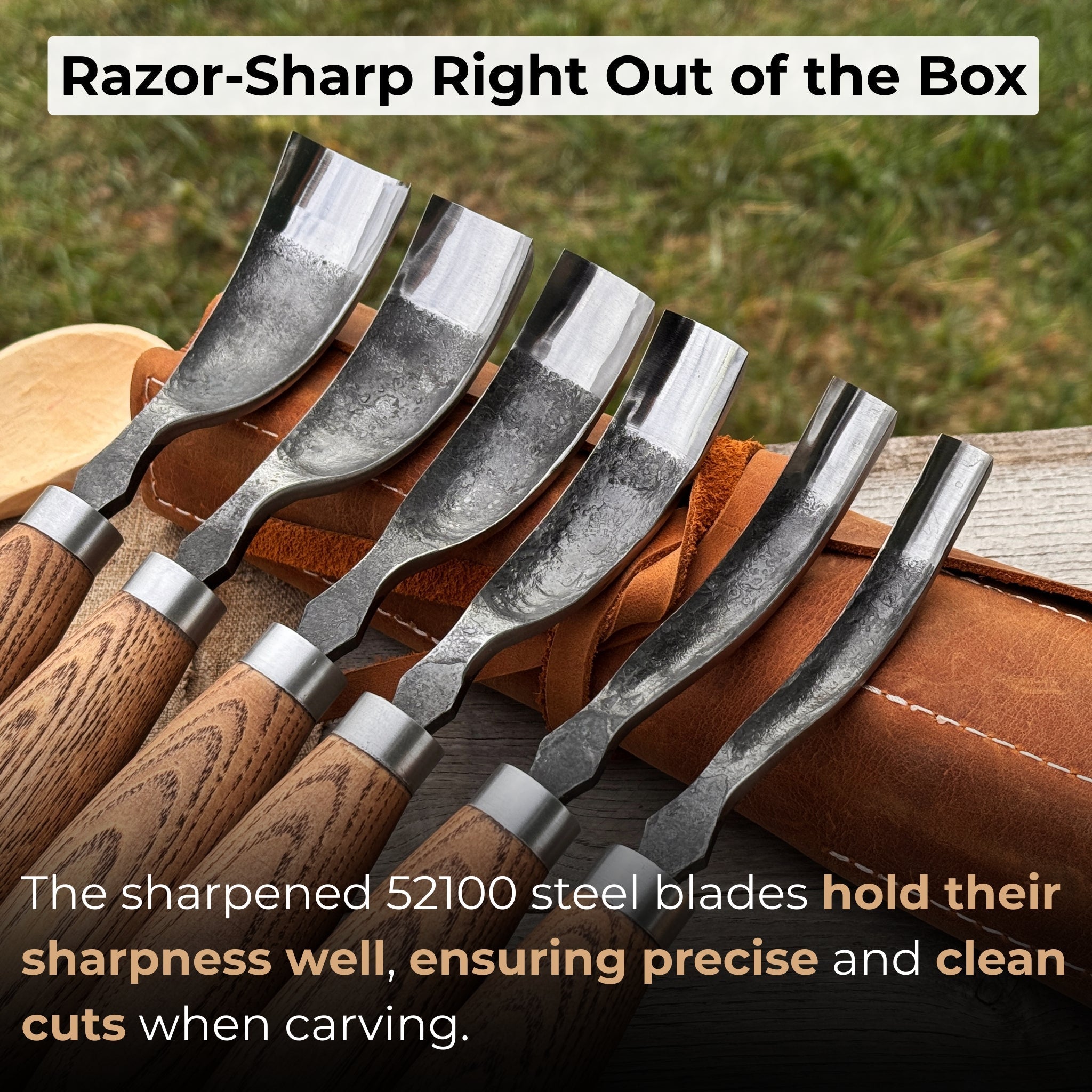 6-Piece Long Bent Gouge Set | Tool Sets | Wiccan Center