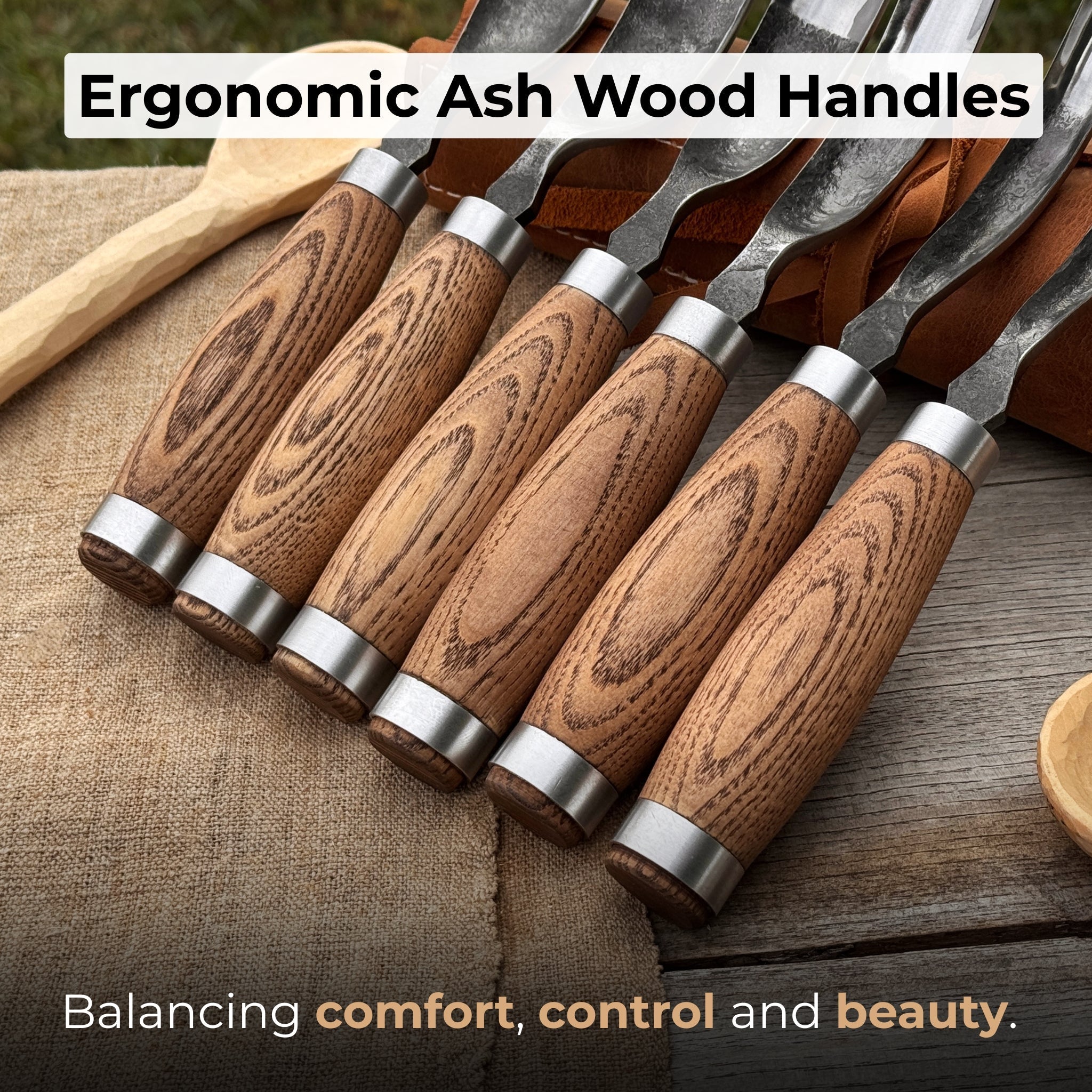 6-Piece Long Bent Gouge Set | Tool Sets | Wiccan Center