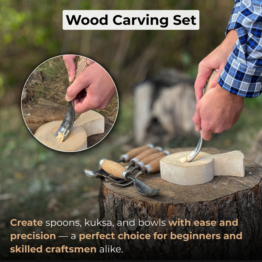 6-Piece Long Bent Gouge Set | Tool Sets | Wiccan Center