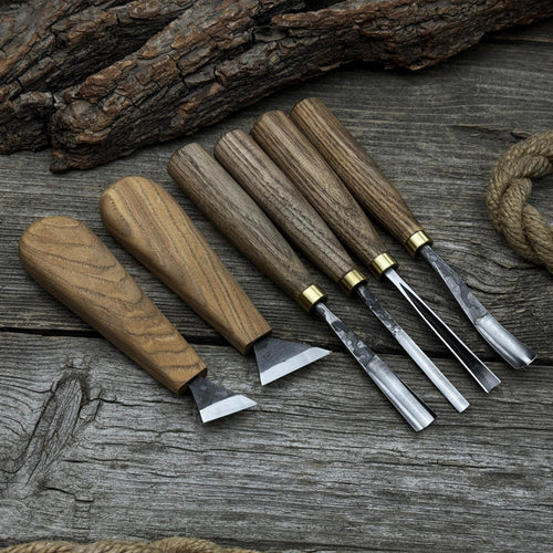 6-Piece Wood Carving Tool Set – Knives, Gouges & Chisels for Detail Work | Tool Sets | Wiccan Center