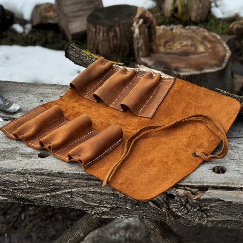 6 Pocket Leather Tool Roll | Tool Cases | Wiccan Center