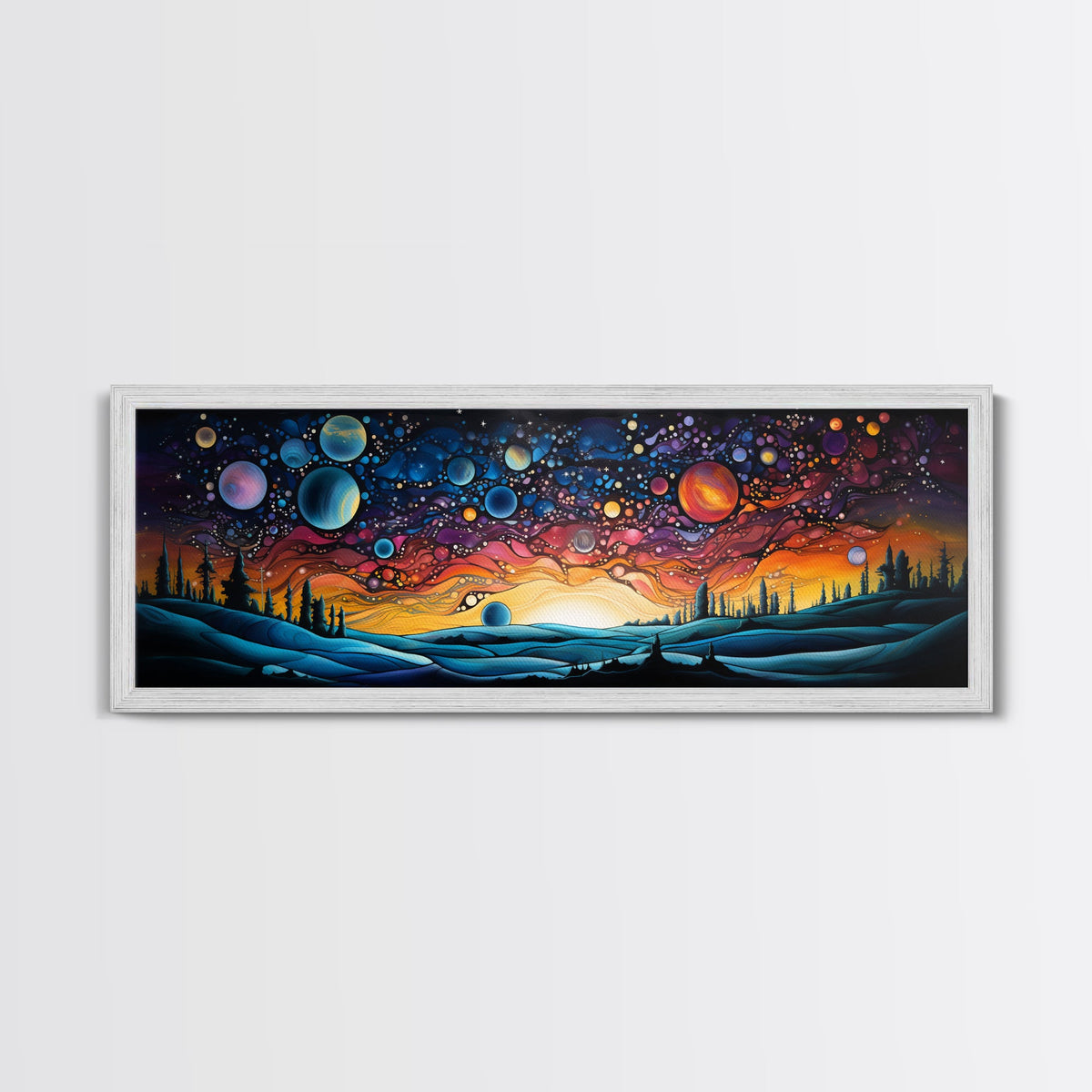 Abstract Galaxy Print, Framed Wall Art, Canvas Print, Van Gogh Inspired Art, Astronomy Gift, Living Room Decor, FREE SHIPPING | | Wiccan Center
