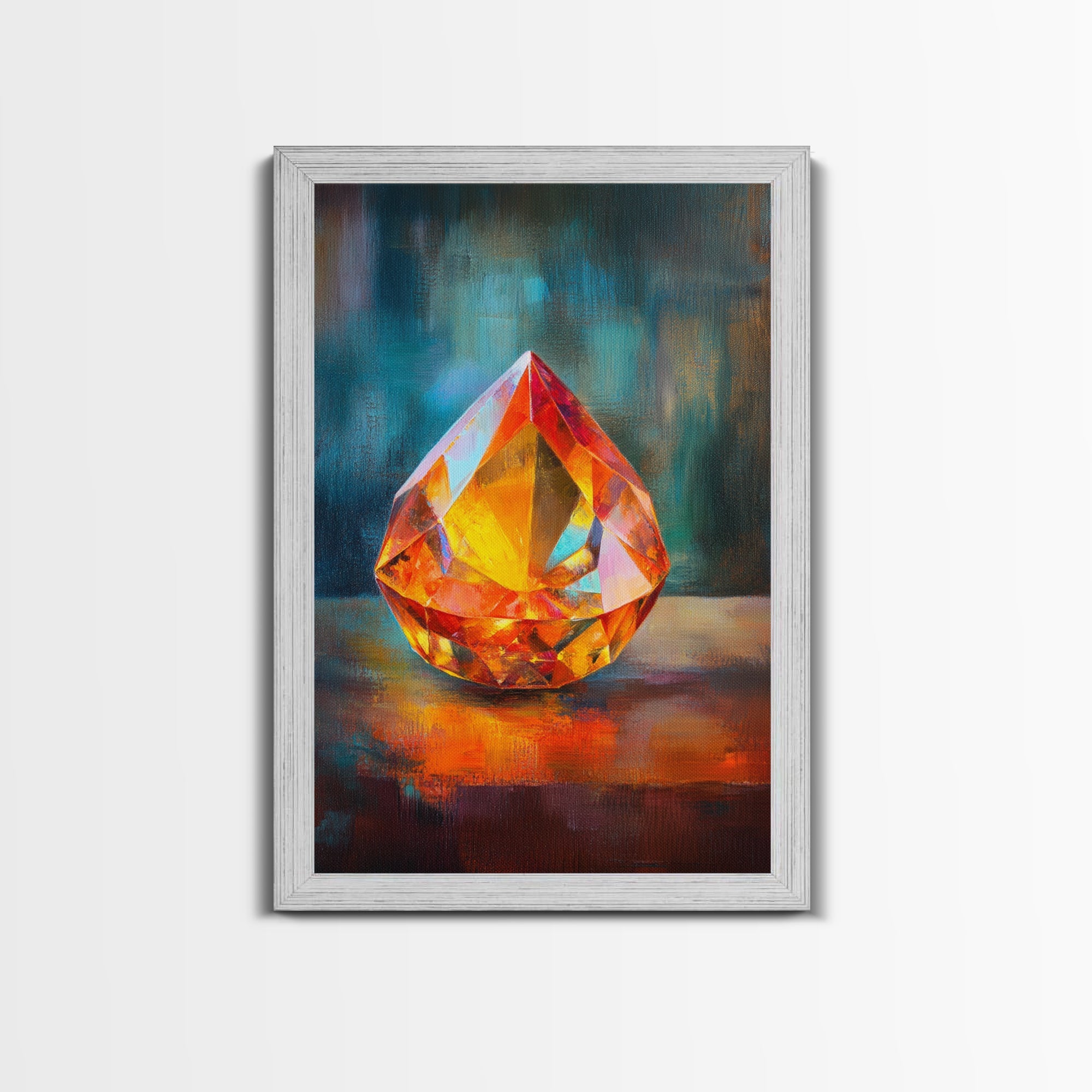 Gemstone Painting Print, Framed Canvas Print, Gemstones Wall Art, Precious Stone Painting, Red Gem, Ruby Painting, Antique Minerals Decor | | Wiccan Center