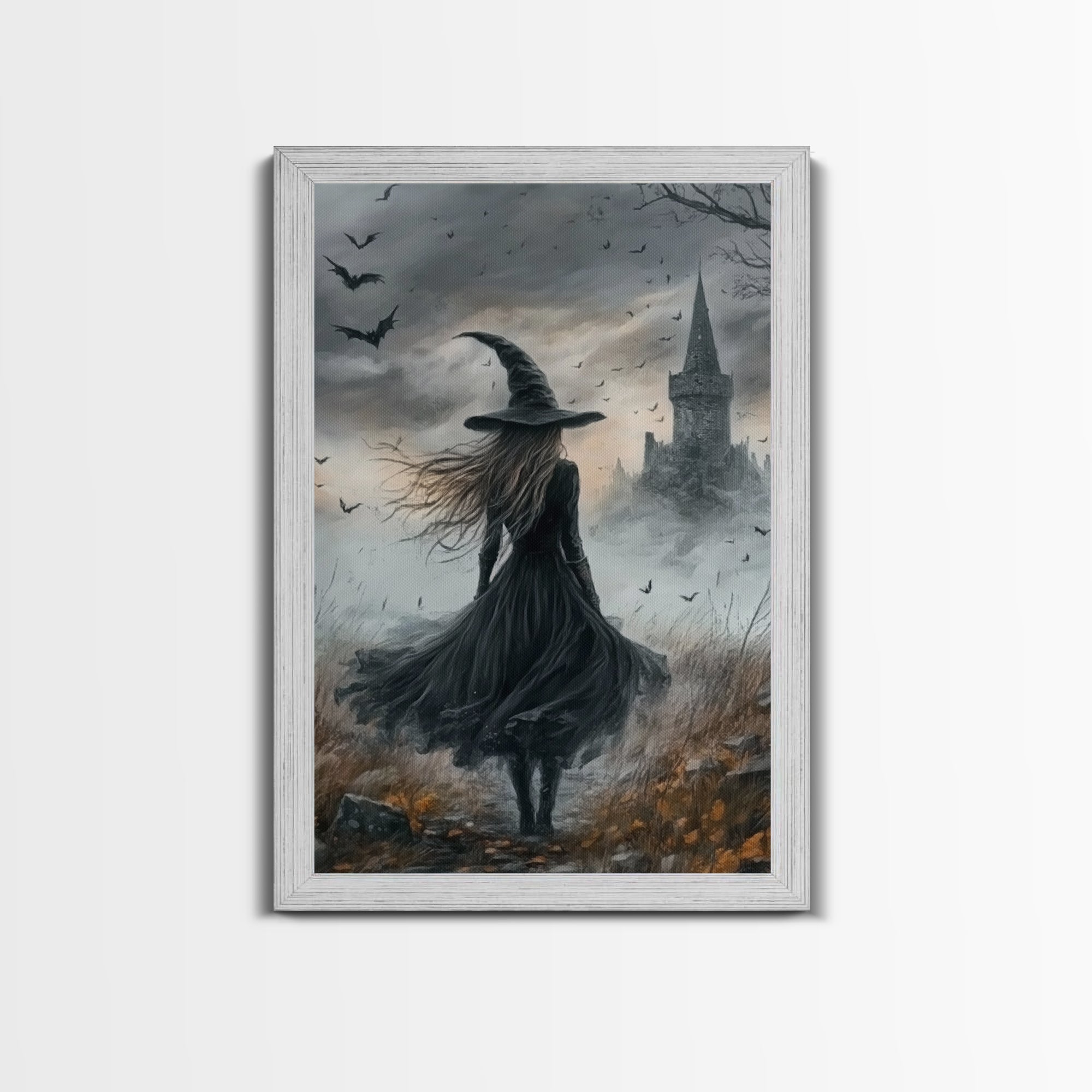 Goth Decor, Witchy Home Decor, Dark Academia Goth Oil Painting Print, Witch Painting, Haunted Spooky Season Wall Art, Witch Decor
