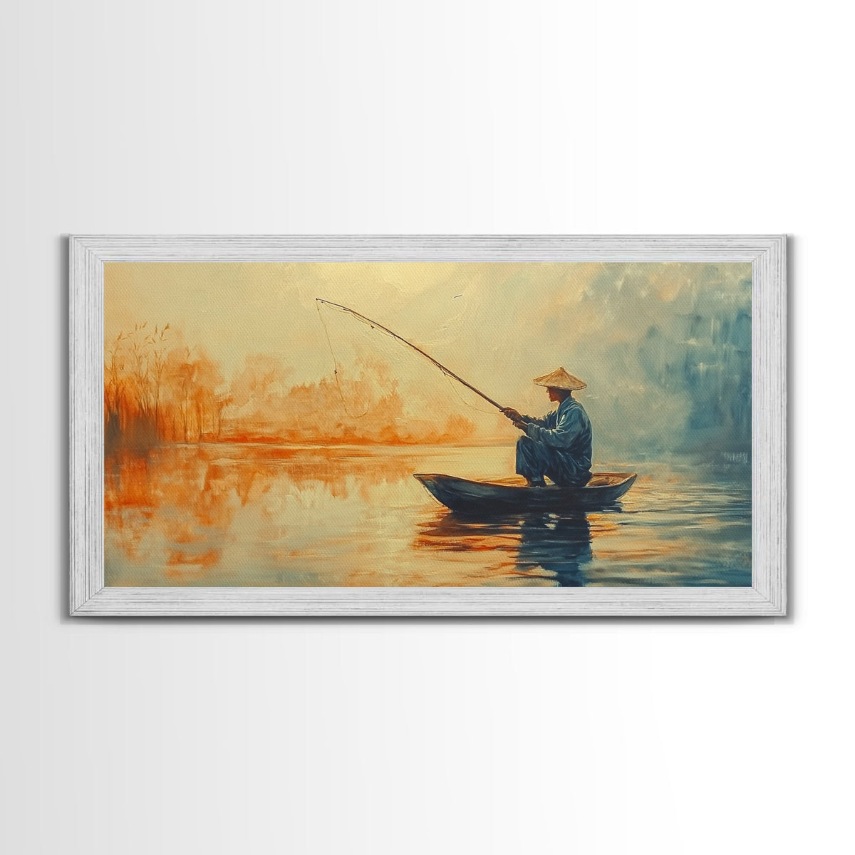 Wabi Sabi Fisherman Painting Print, Fishing Wall Art, Japanese Fisherman Watercolor Painting, Fishing Gift, Fisherman Gift IDea | | Wiccan Center