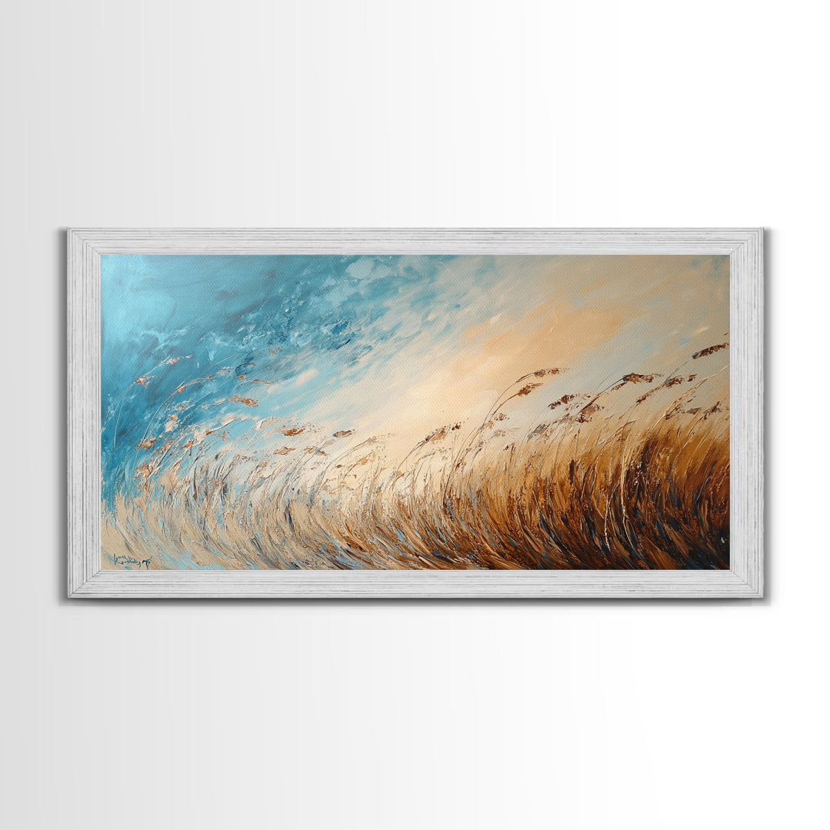 Coastal Wind, Beach Grass Painting, Coastal Cowgirl Wall Art, Nautical Decor, Wabi Sabi Art, Minimalist Art, Canvas Print, Extra Wide Art | | Wiccan Center