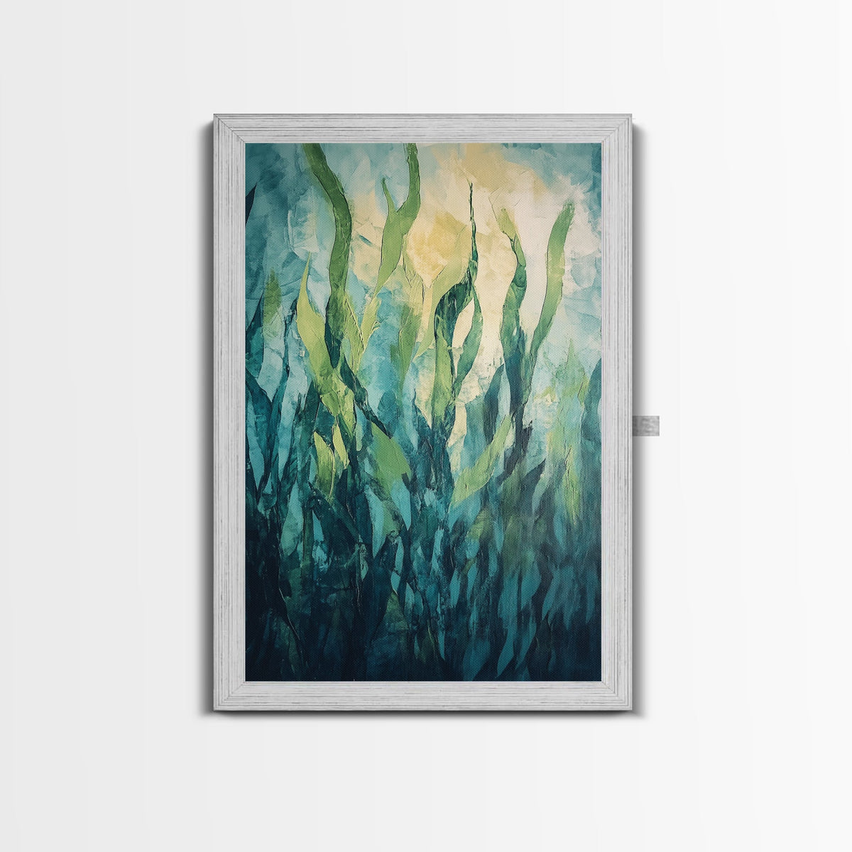 Underwater Kelp Forest, Coastal Landscape Art, Teal Wall Art, Nautical Decor, Nature Inspired Art, Wabi Sabi Art, Canvas Print | | Wiccan Center