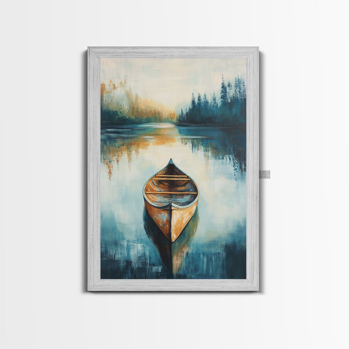 Still Water Canoe, Lake Tahoe Art, Nautical Painting, Rustic Wall Art, Moody Art, Extra Wide Art, Above Couch Art, Canvas Print | | Wiccan Center