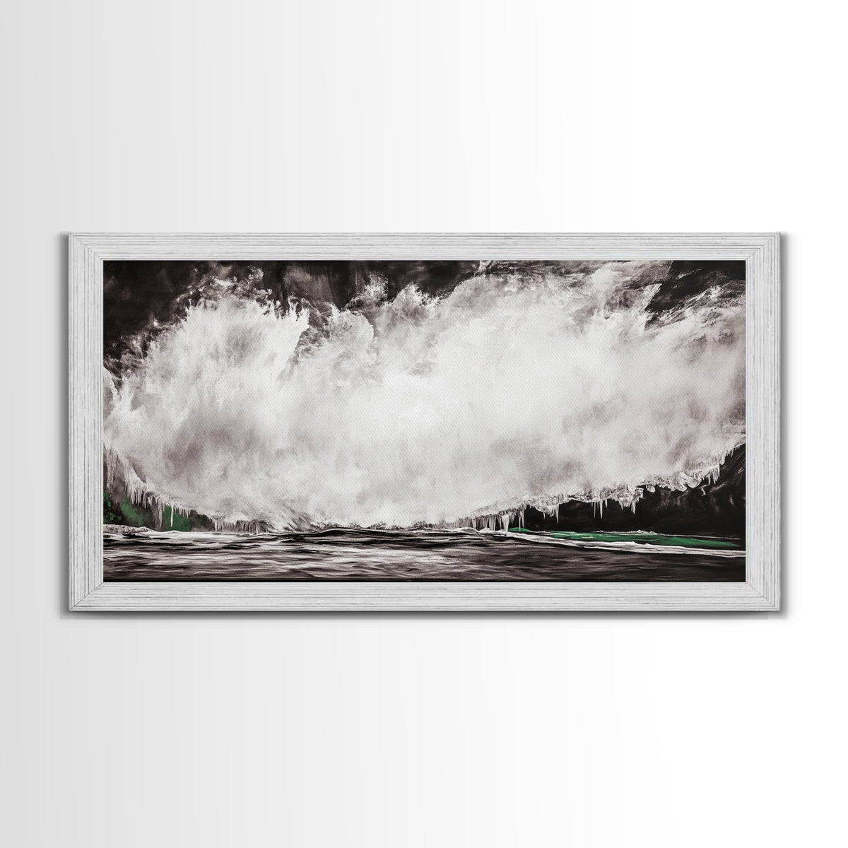 Abstract Waterfall Art, Black and White Canvas Print, Modern Wall Decor, Nature Inspired Artwork, Living Room Art, Minimalist Painting | | Wiccan Center