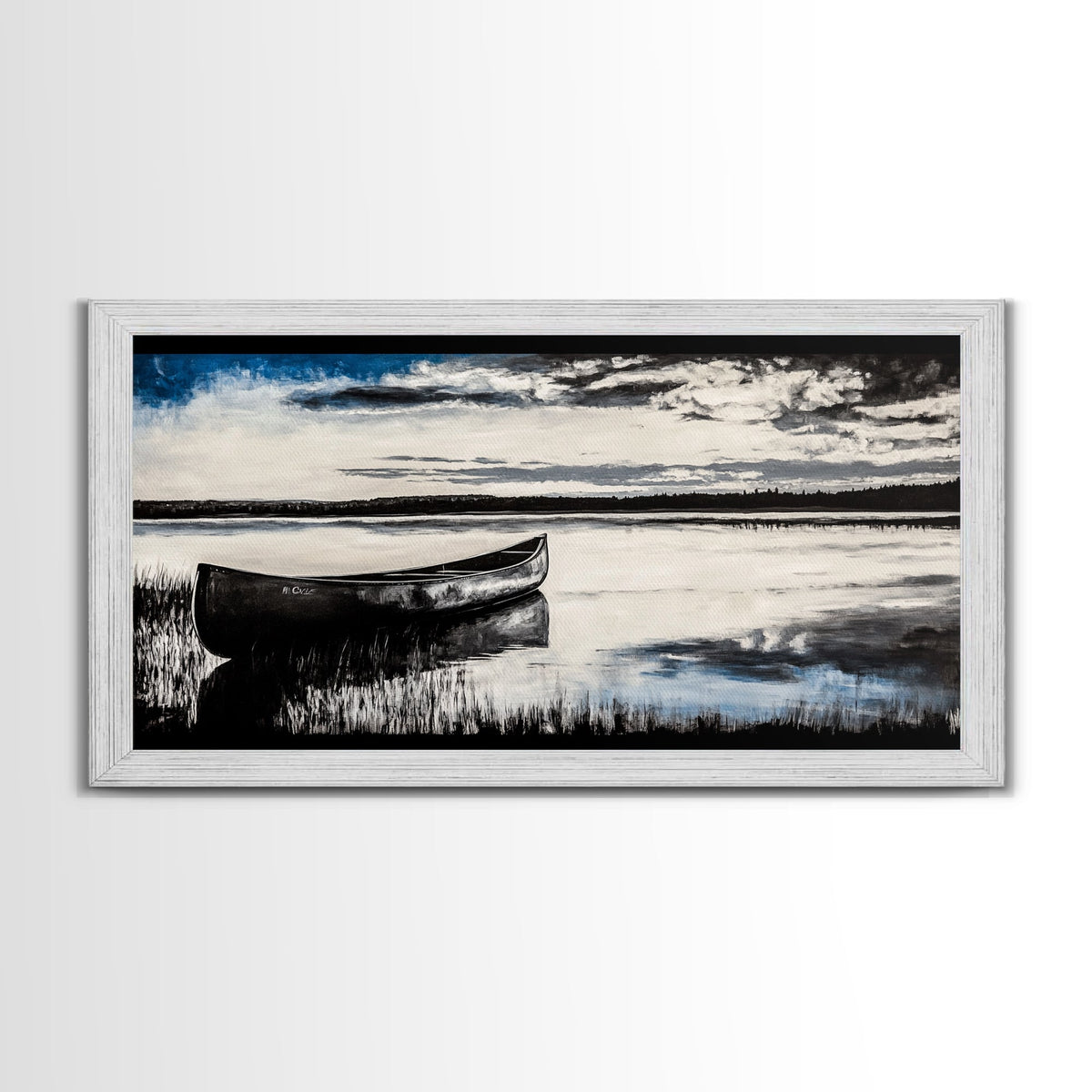 Still Water, Black and White Art, Reflection Canvas Print, Lake Scene Wall Art, Nature Decor, Peaceful Home Art, Framed Canvas Print | | Wiccan Center