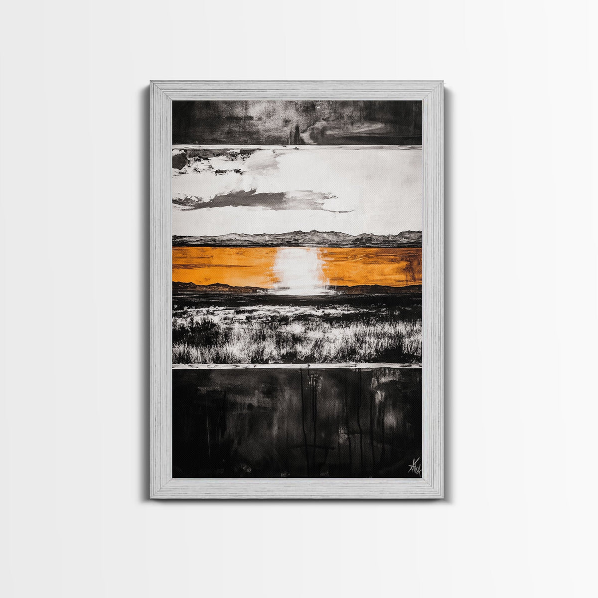Abstract Horizon, Golden Light, Modern Landscape, Framed Canvas Print, Minimalist Wall Art, Office Decor, Contemporary Sunset, Fall Vibes | | Wiccan Center