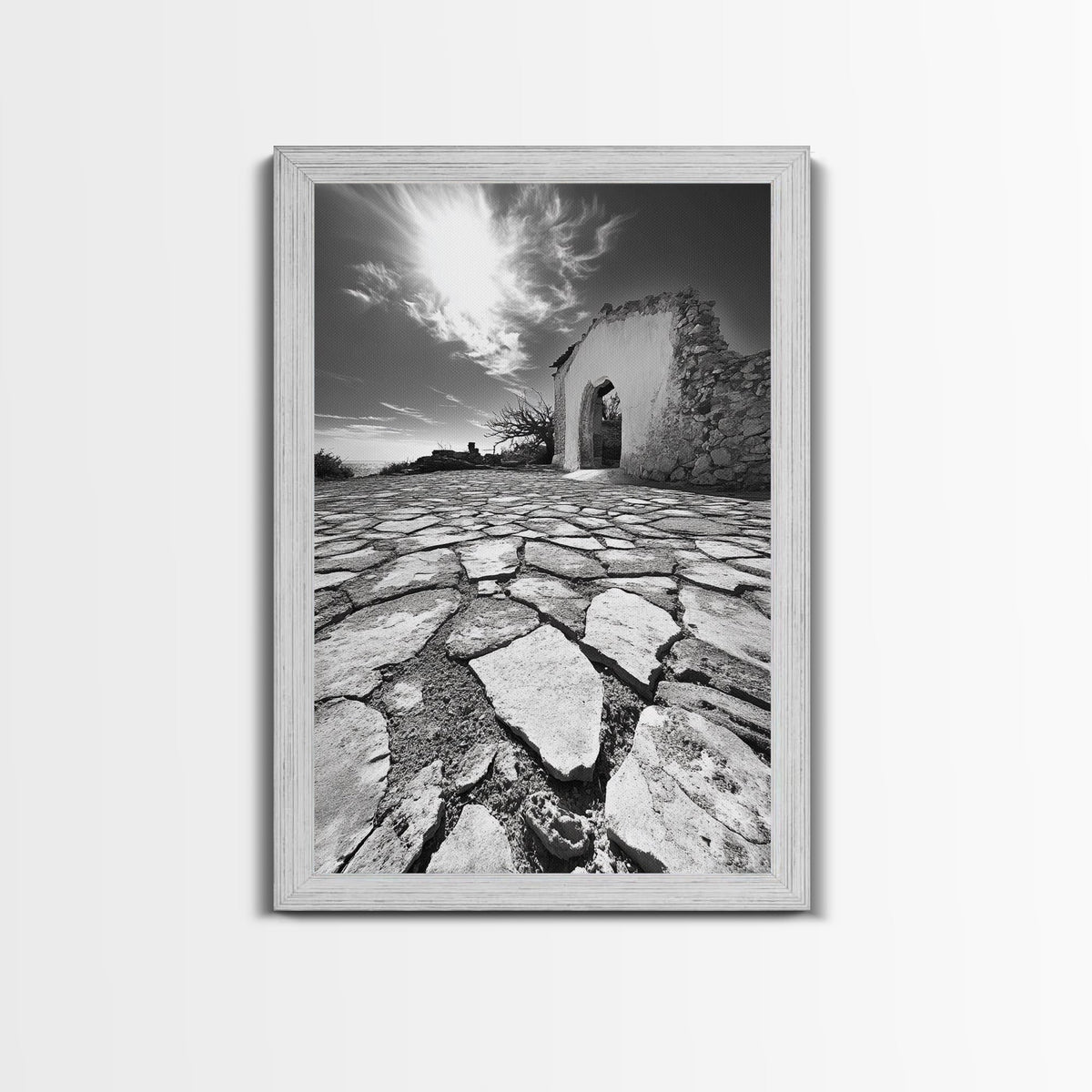 Desert Archway, Stone Ruins, Sunny Sky, Canvas Print, Rustic Travel Wall Art, Mediterranean Decor, Minimalist Earthy Aesthetic | | Wiccan Center
