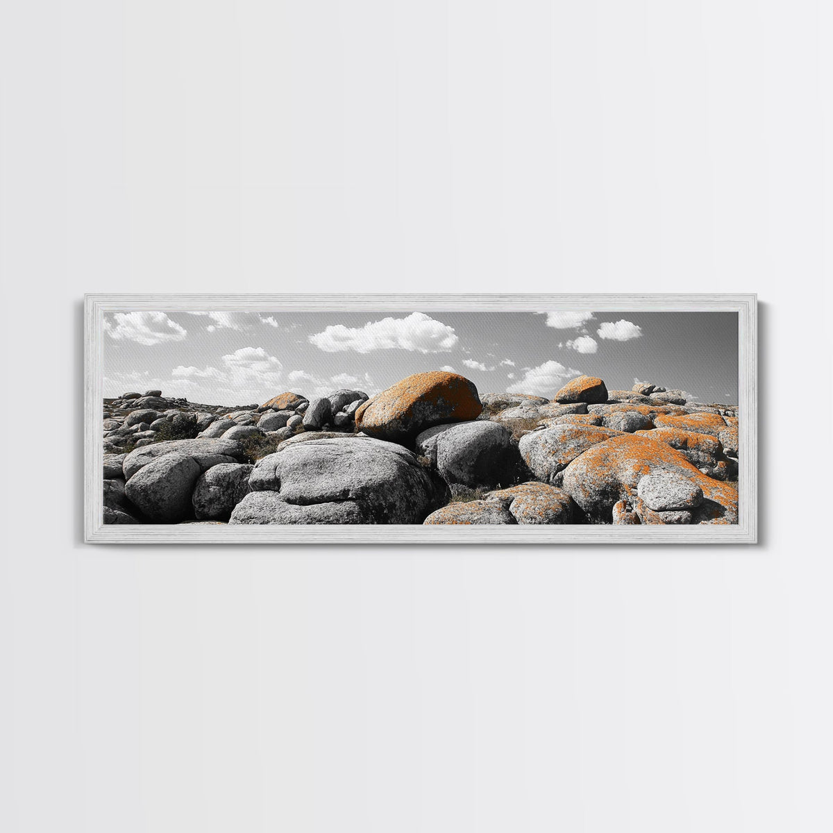 Granite Boulder Field, Orange Lichen Rocks, Desert Rockscape, Canvas Print, Natural Earth Decor, Living Room Wall Art | | Wiccan Center