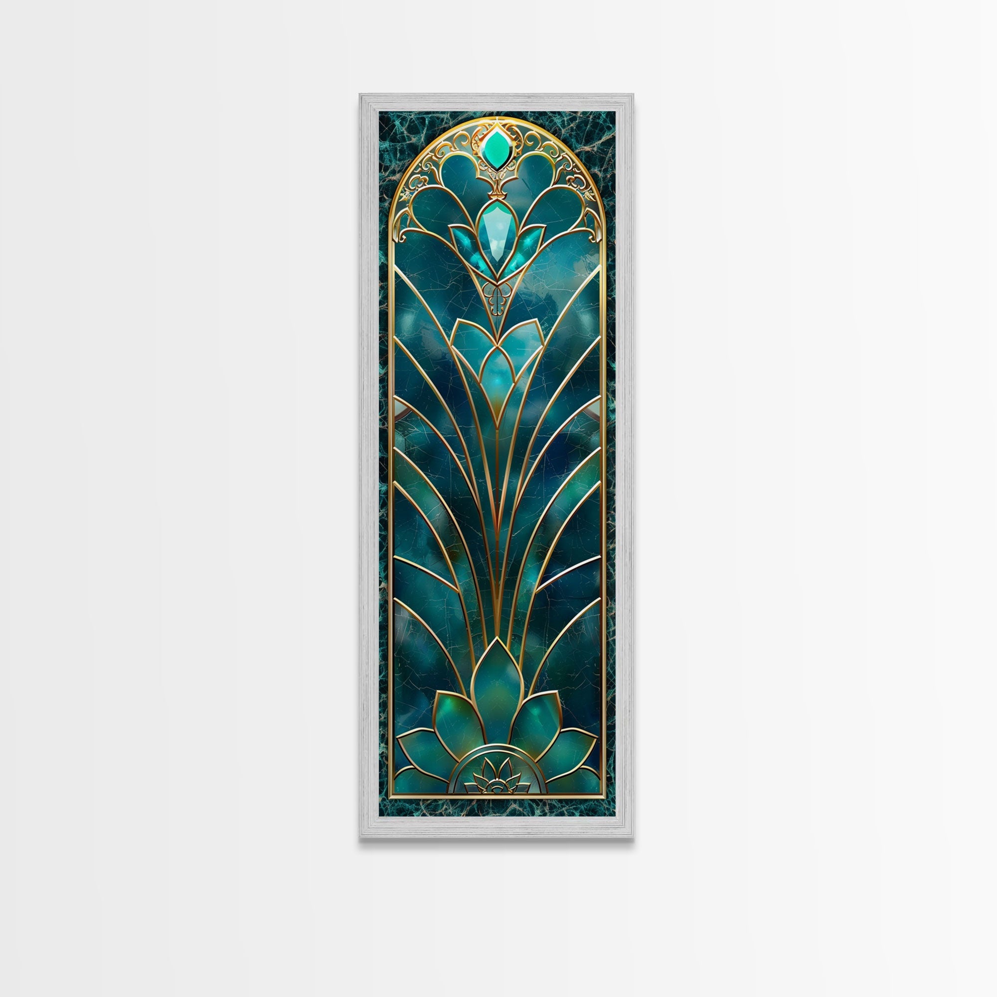 Art Deco Stained Glass Print, Framed Canvas, Wood Frame Wall Art, Retro Style Decor, Roaring 20s Inspired Wall Art | | Wiccan Center