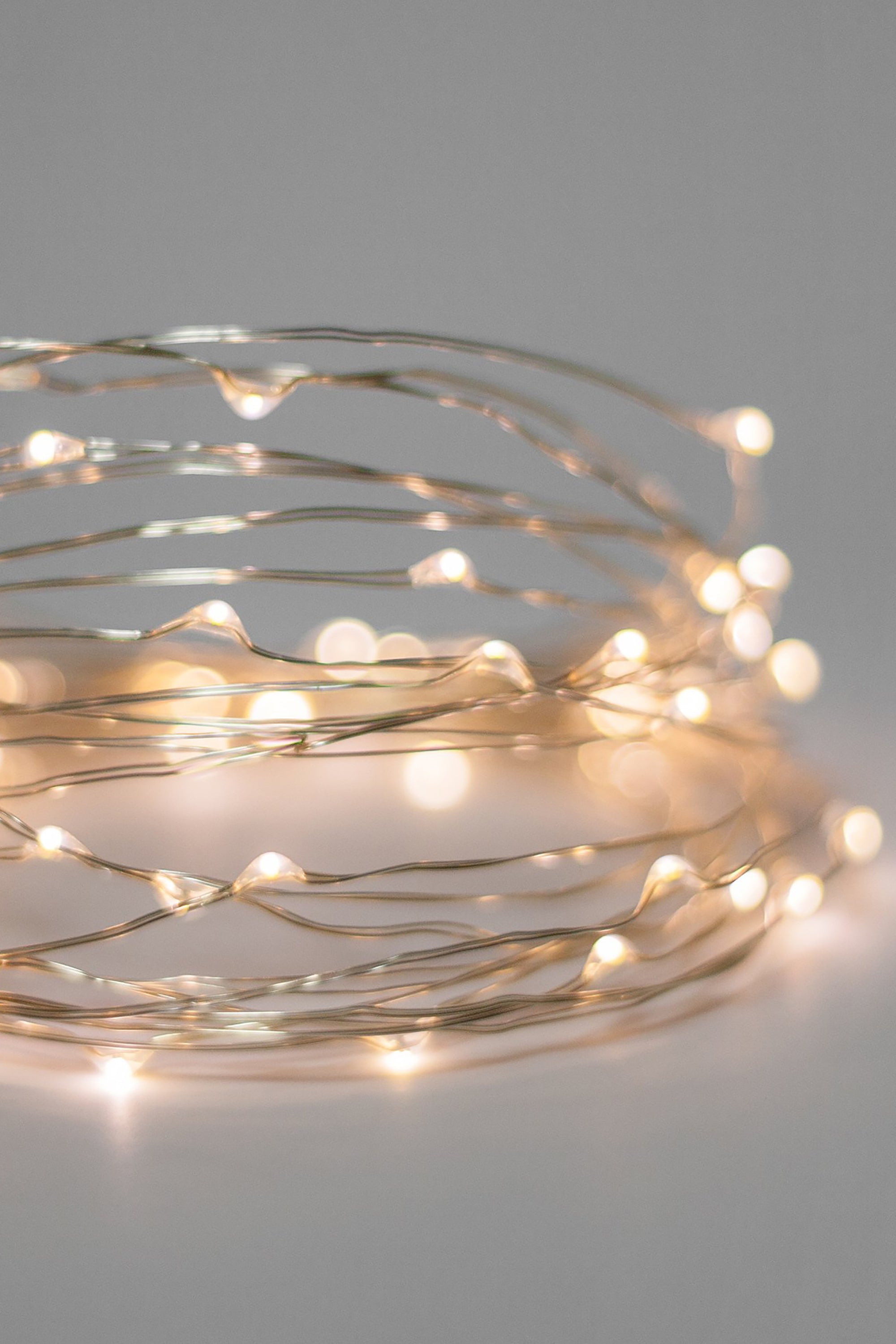 50 LED Silver Copper Fairy Lights - Battery Operated | | Wiccan Center