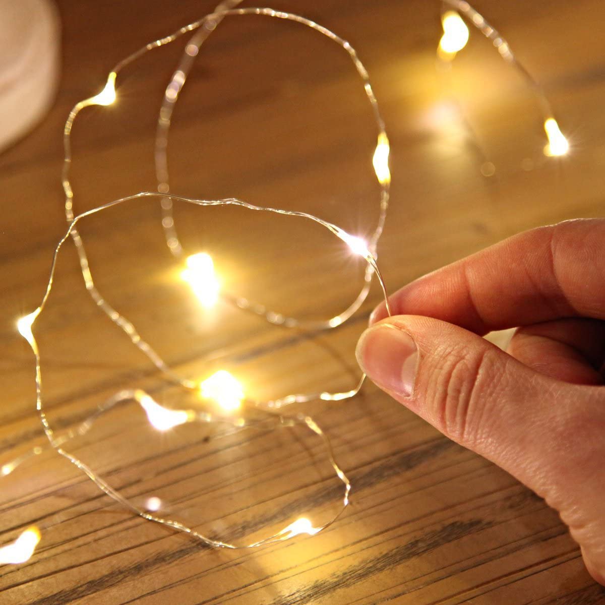 50 LED Silver Copper Fairy Lights - Battery Operated | | Wiccan Center