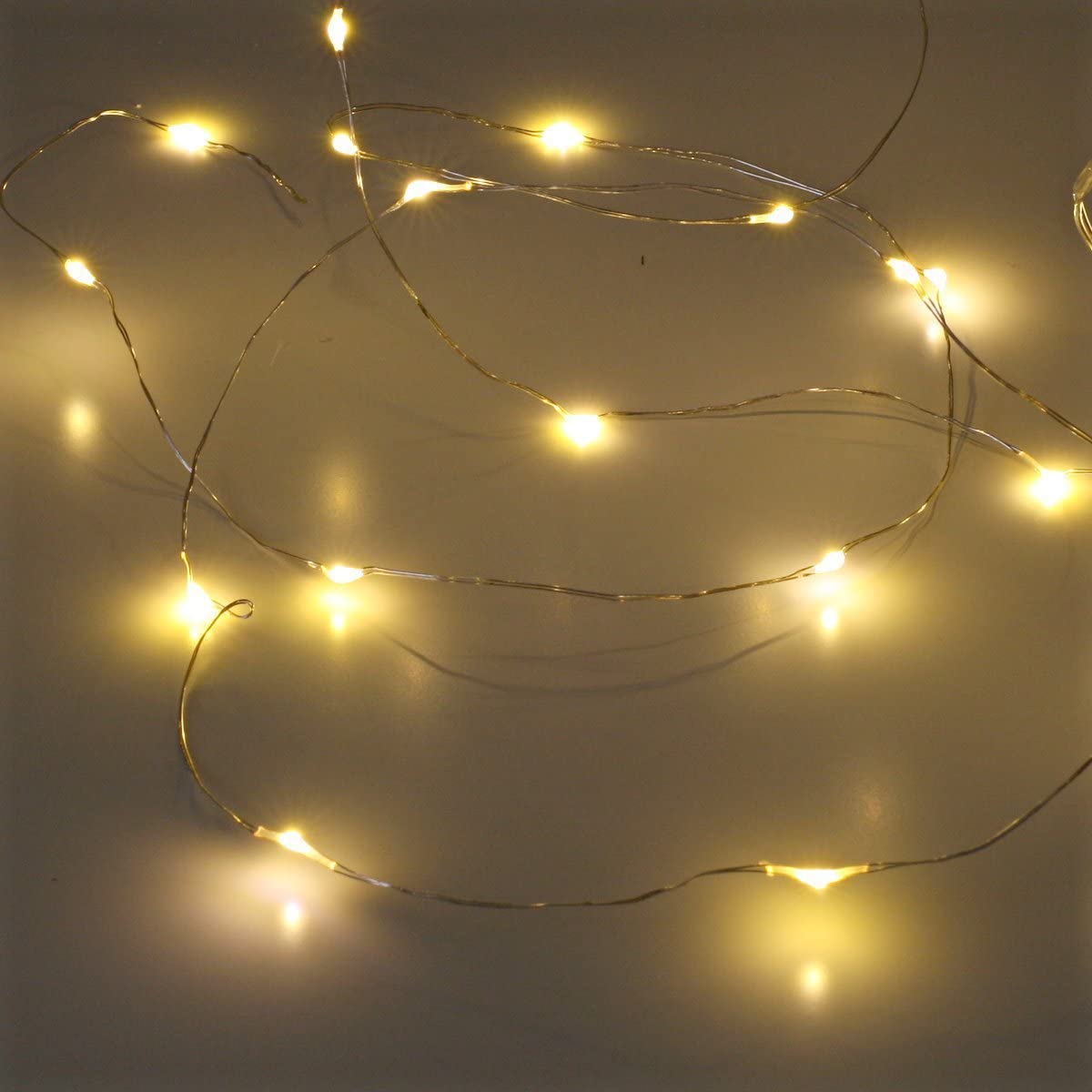 50 LED Silver Copper Fairy Lights - Battery Operated | | Wiccan Center
