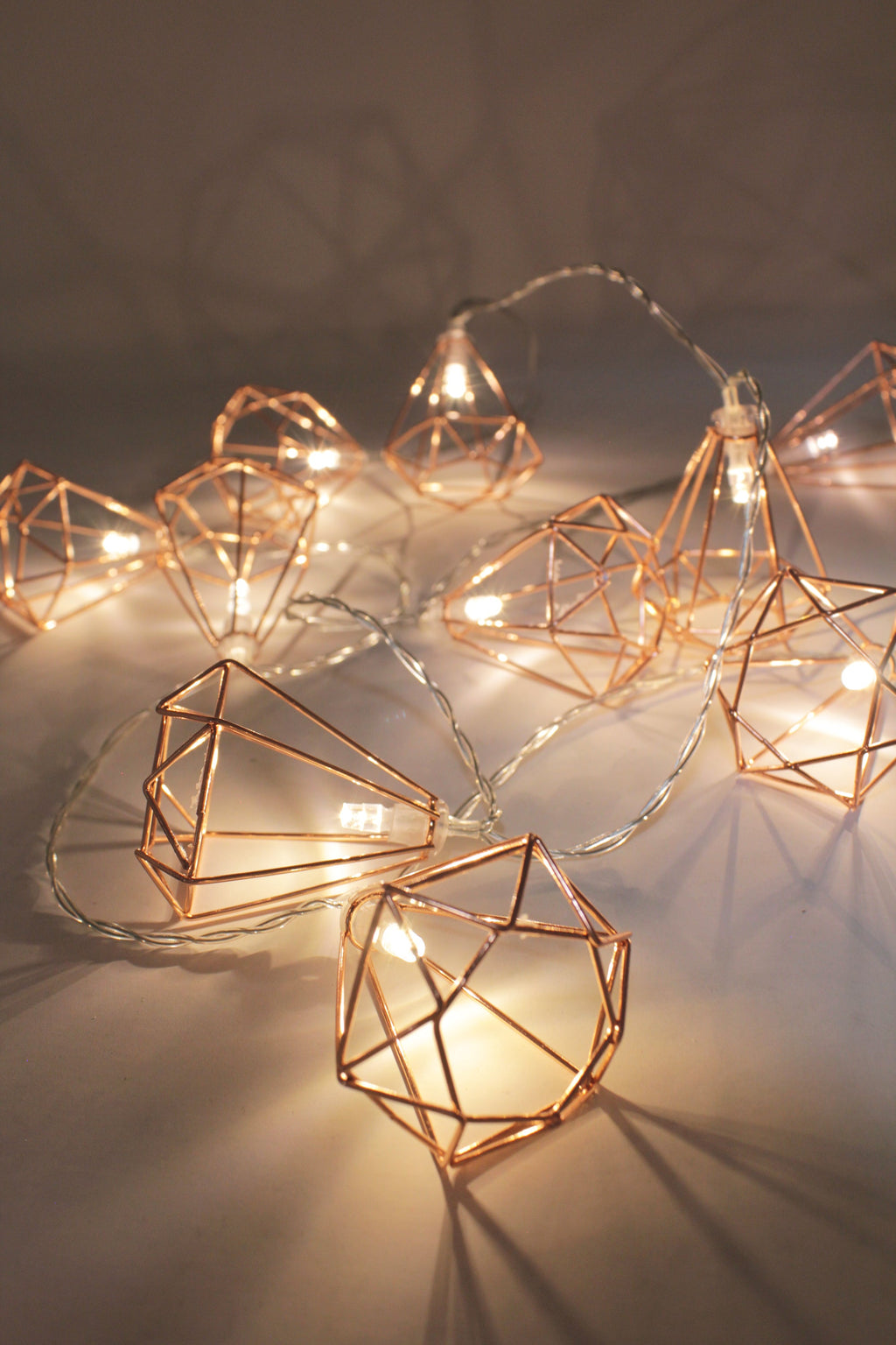 10 LED Rose Gold Diamond String Fairy Lights - Battery Operated | | Wiccan Center