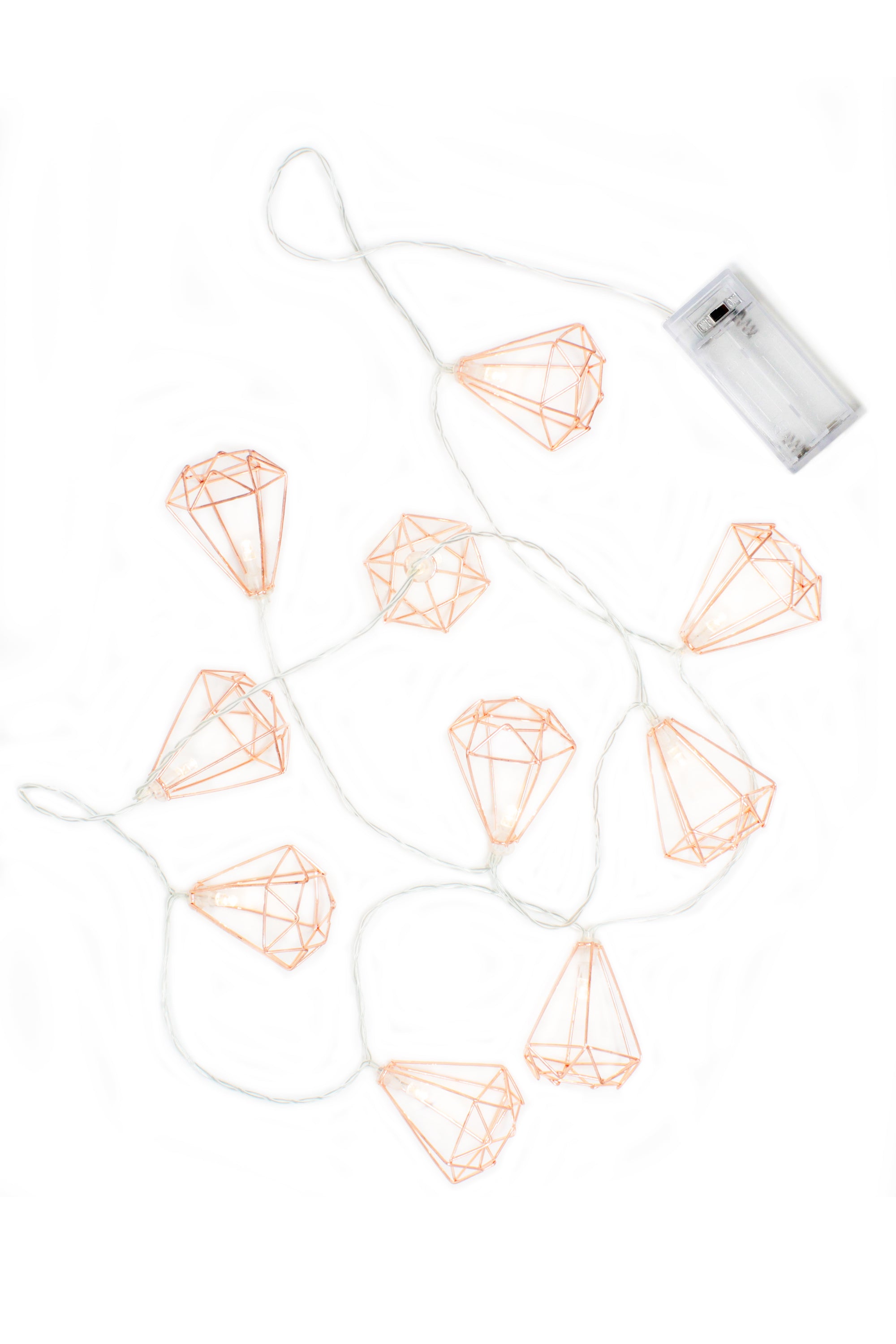 10 LED Rose Gold Diamond String Fairy Lights - Battery Operated | | Wiccan Center