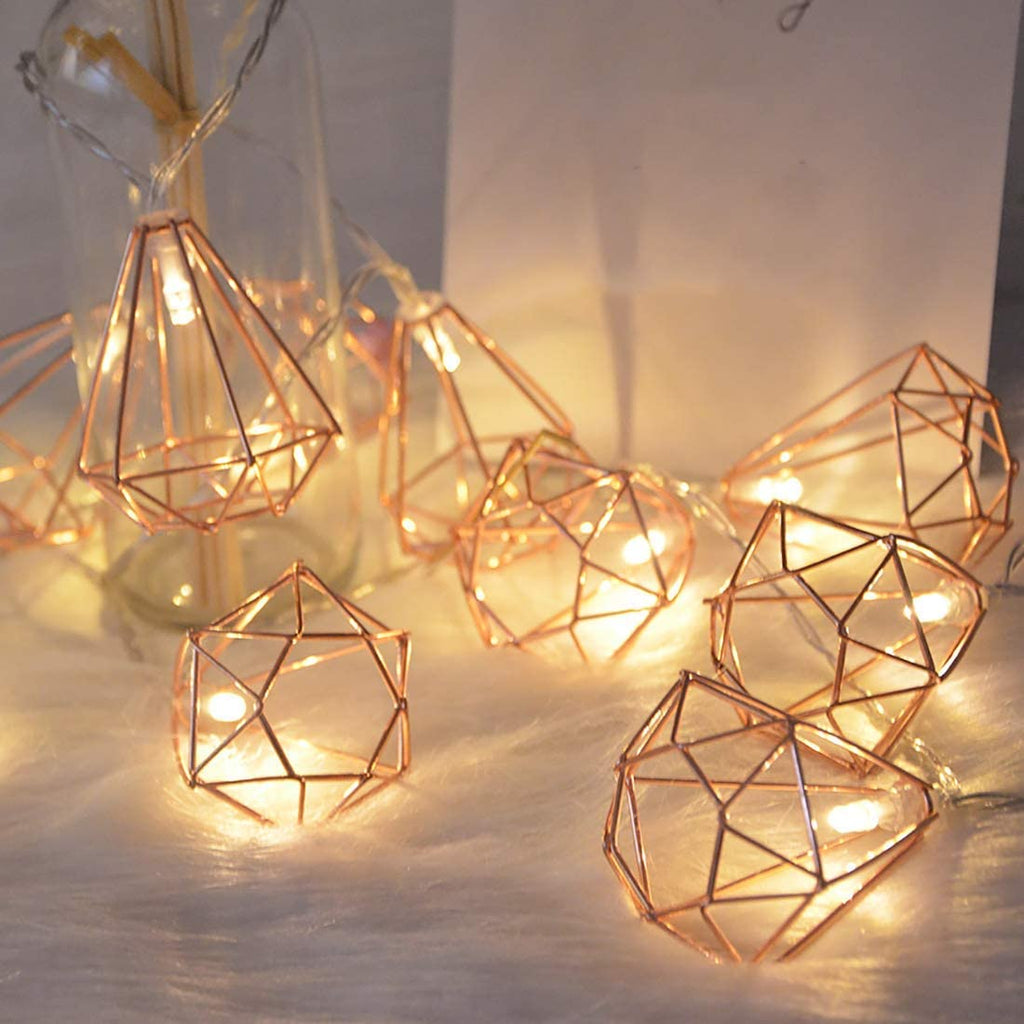 10 LED Rose Gold Diamond String Fairy Lights - Battery Operated | | Wiccan Center