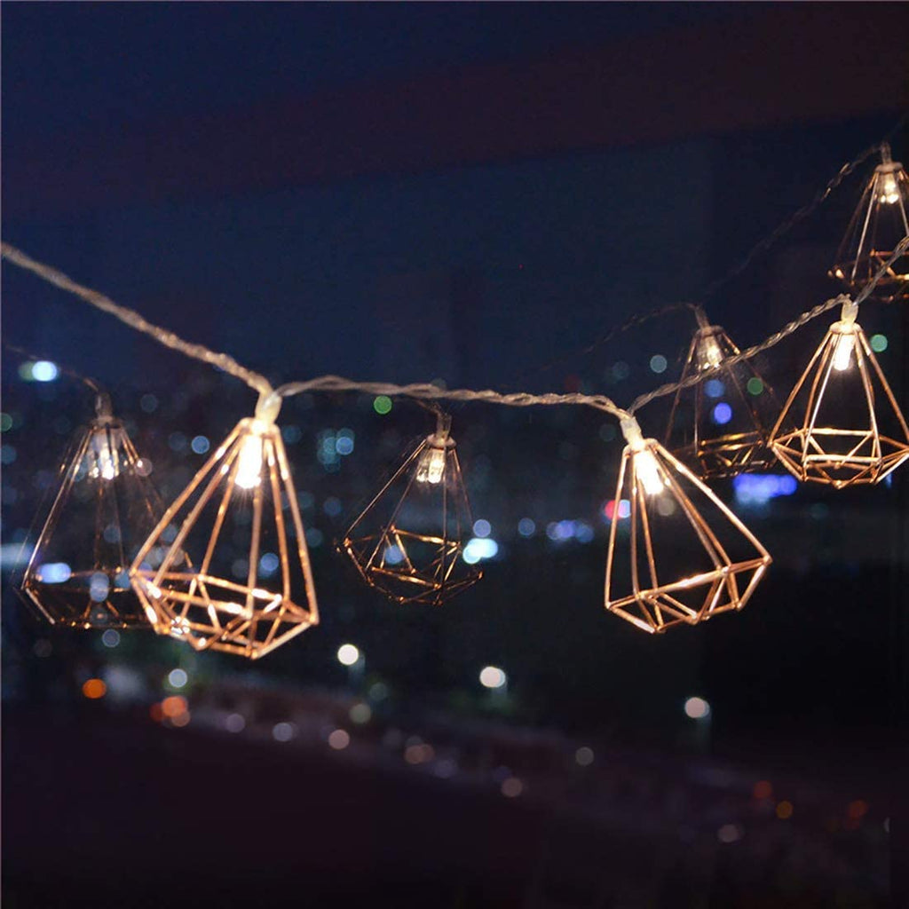 10 LED Rose Gold Diamond String Fairy Lights - Battery Operated | | Wiccan Center
