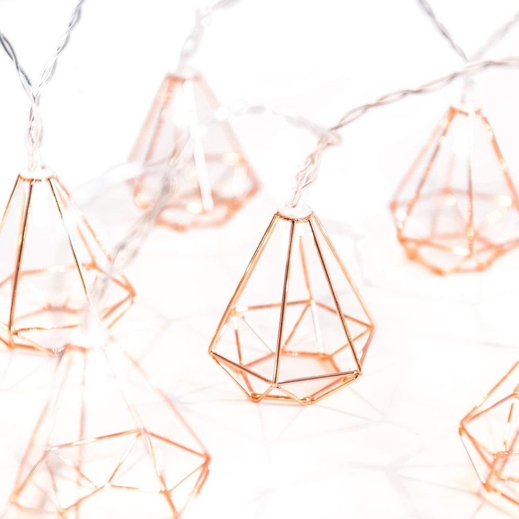 10 LED Rose Gold Diamond String Fairy Lights - Battery Operated | | Wiccan Center