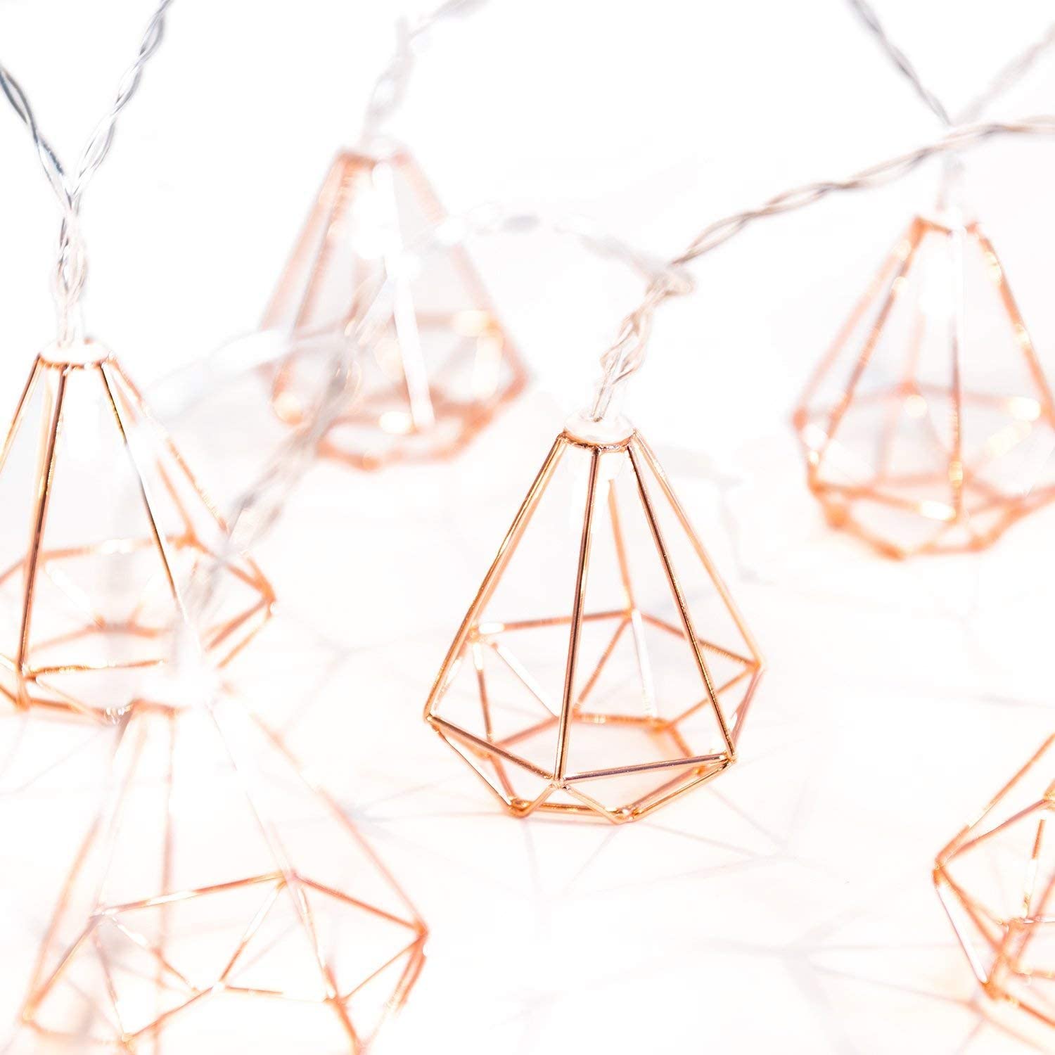 10 LED Rose Gold Diamond String Fairy Lights - Battery Operated | | Wiccan Center