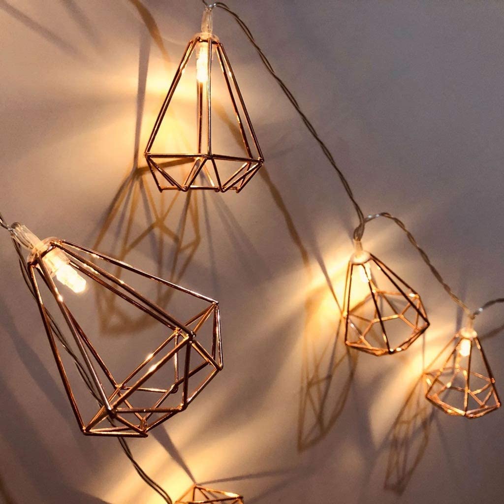 10 LED Rose Gold Diamond String Fairy Lights - Battery Operated | | Wiccan Center