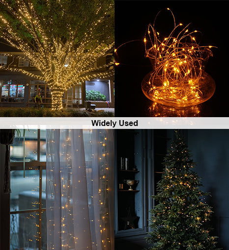 Solar Powered 200 LED 72ft Copper Wire Fairy Light 72' - 8 Light Modes | | Wiccan Center