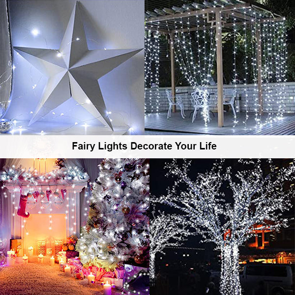 Solar Powered 200 LED 72ft Copper Wire Fairy Light 72' - 8 Light Modes | | Wiccan Center