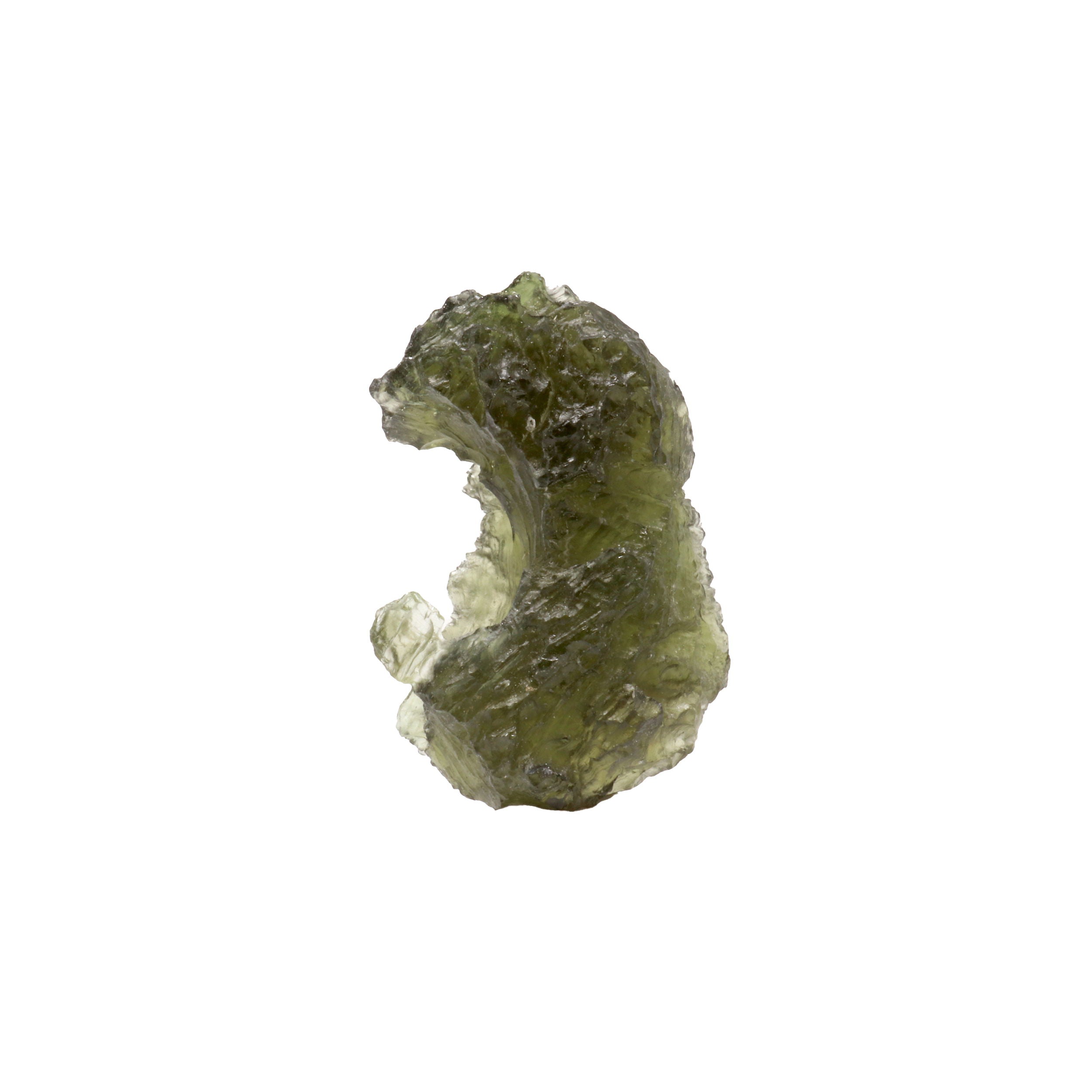 Moldavite Tektite Raw Nugget -Rugged "Wave" in Gel Case | Crystals & Minerals > Specimens | Wiccan Center