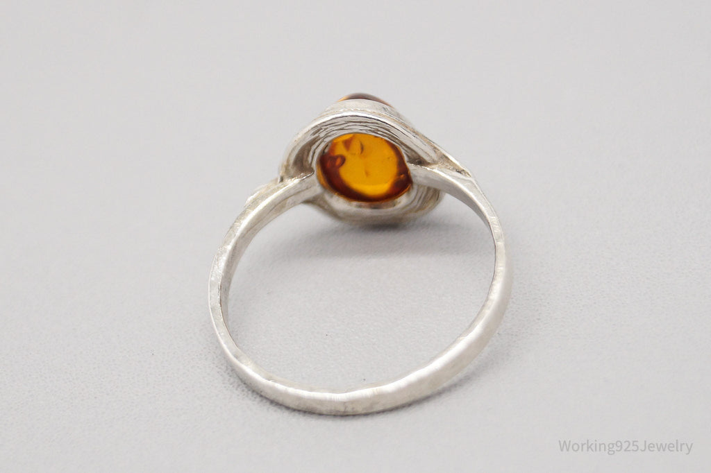 Vintage Amber Modernist Sterling Silver Ring - Size 4.75 | Jewelry > Rings | Wiccan Center