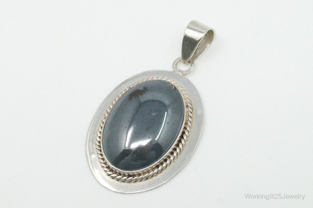 Vintage Large Hematite Sterling Silver Pendant | Jewelry > Necklaces > Pendants | Wiccan Center